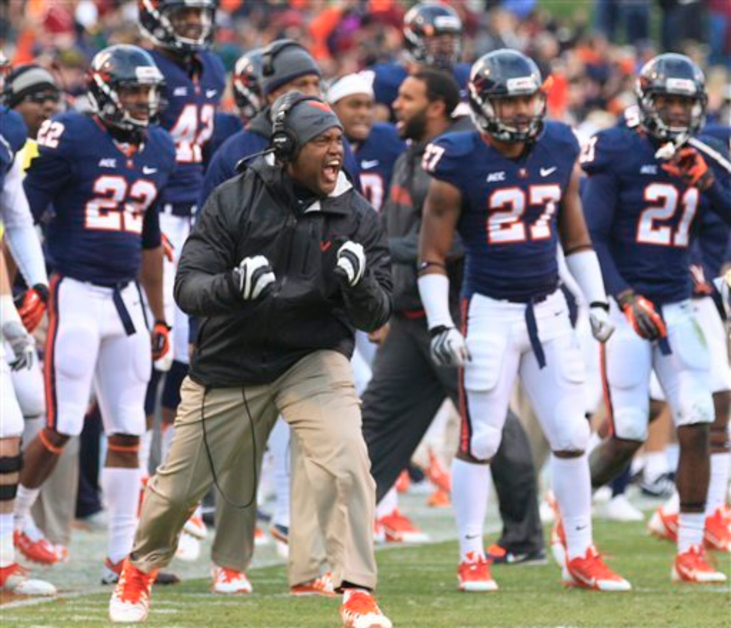 Virginia head coach Mike London