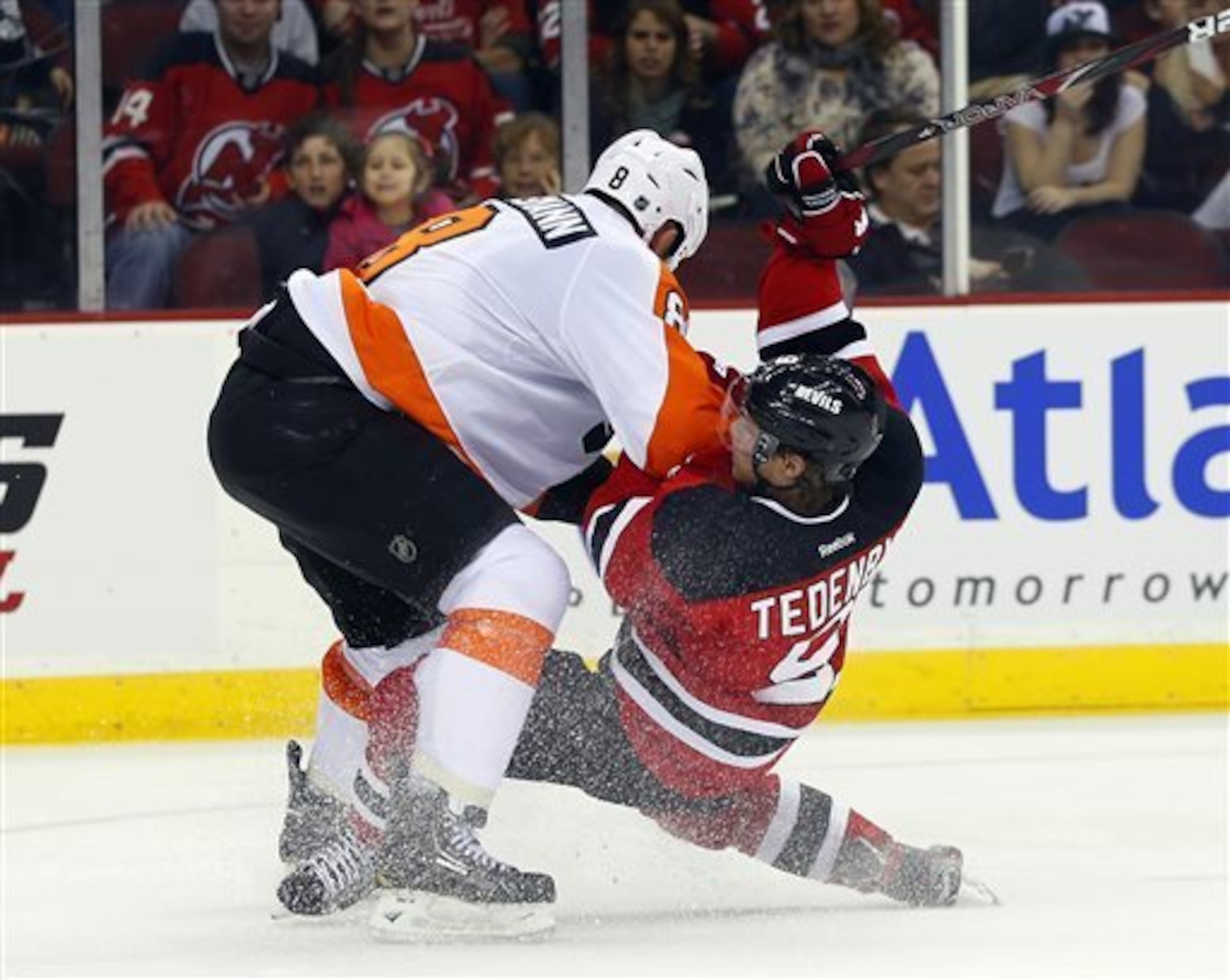 The Devils are just down the turnpike from the Flyers. The Devils are just down the turnpike from the Flyers.