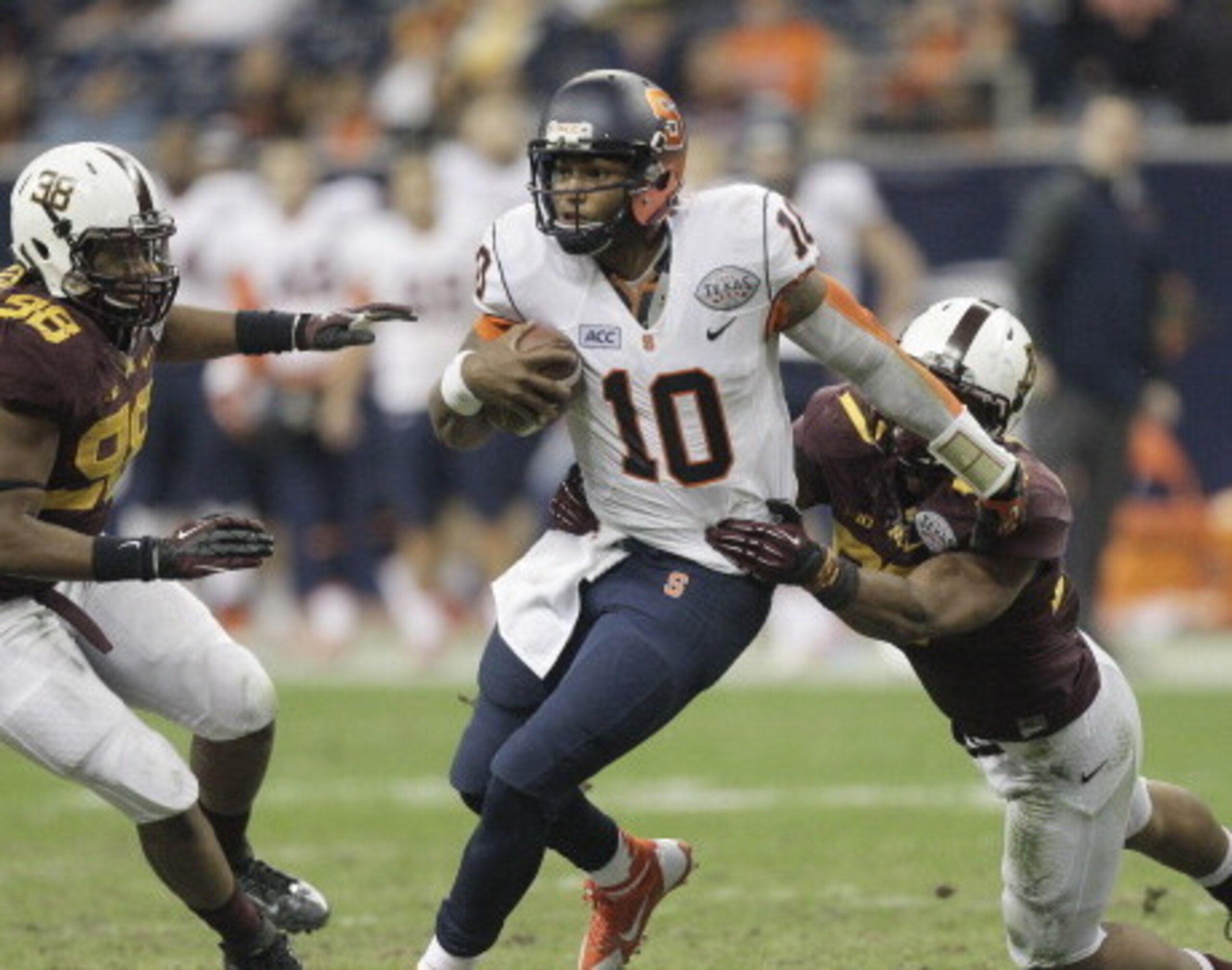 Syracuse quarterback Terrel Hunt threw three interceptions against the Tigers last season.