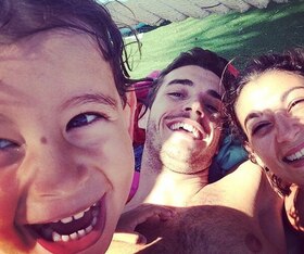 Bianchi with his sister and nephew.