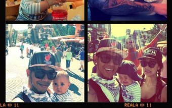 Hamilton, his nephew and his girlfriend, Nicole Scherzinger.
