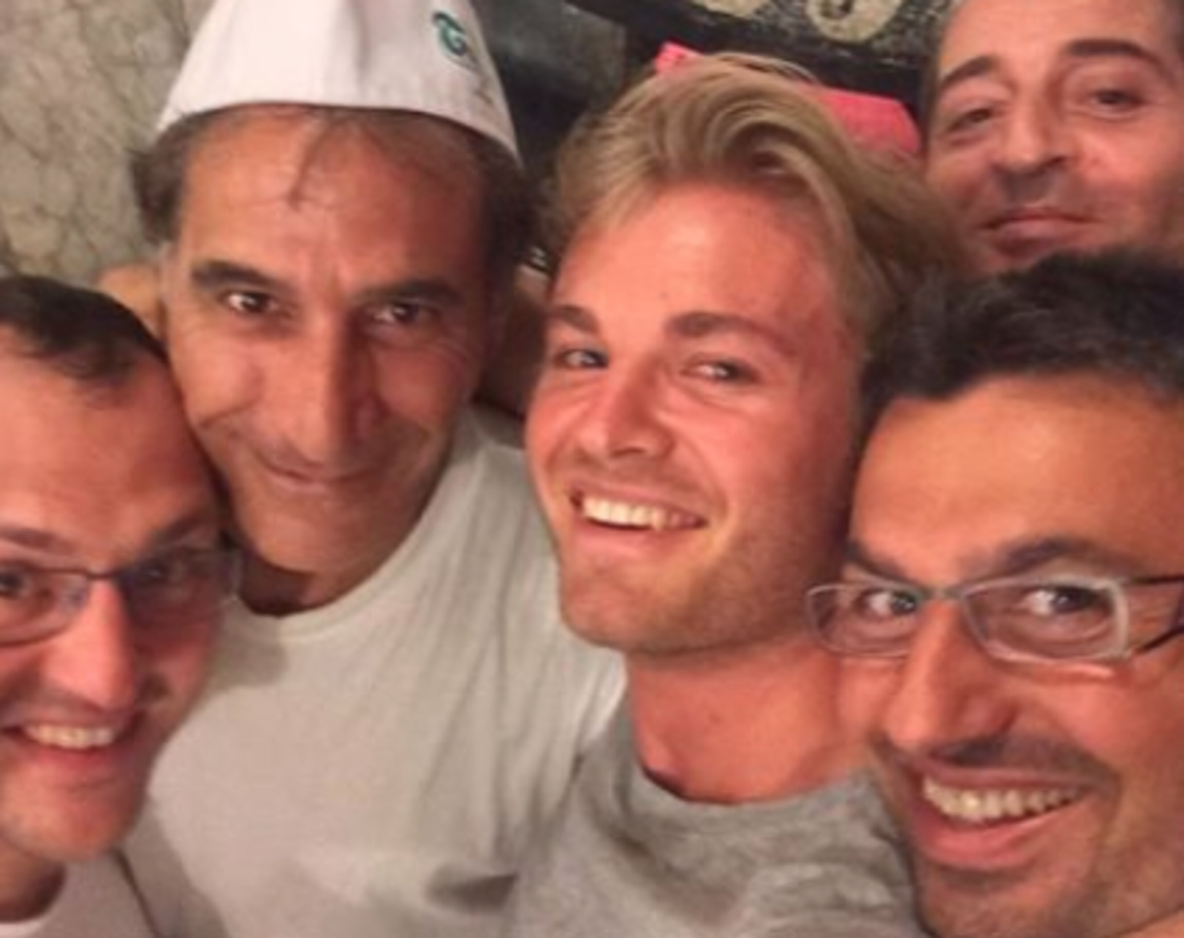 Rosberg on the hunt for pizza in Naples.