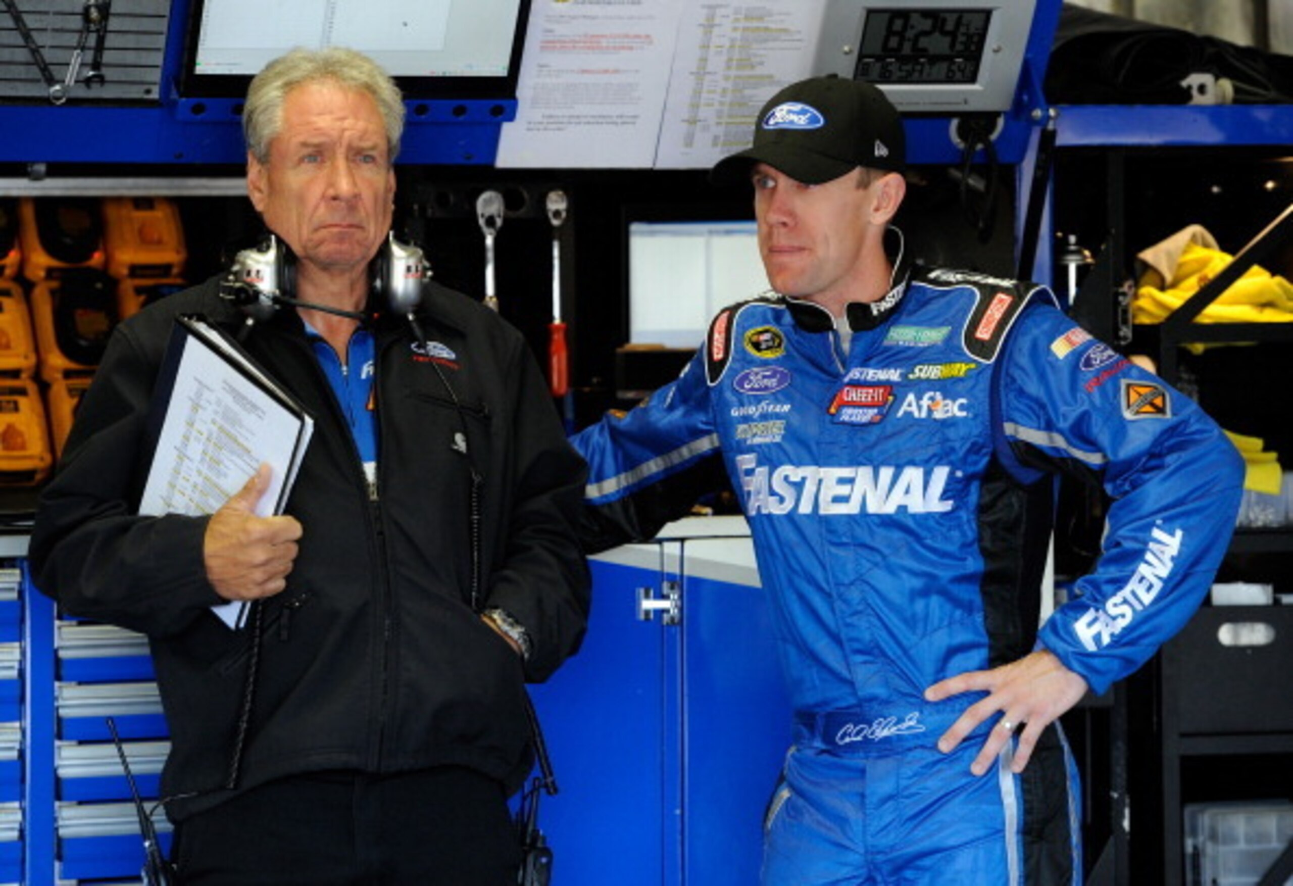 Jimmy Fennig (left) with Carl Edwards