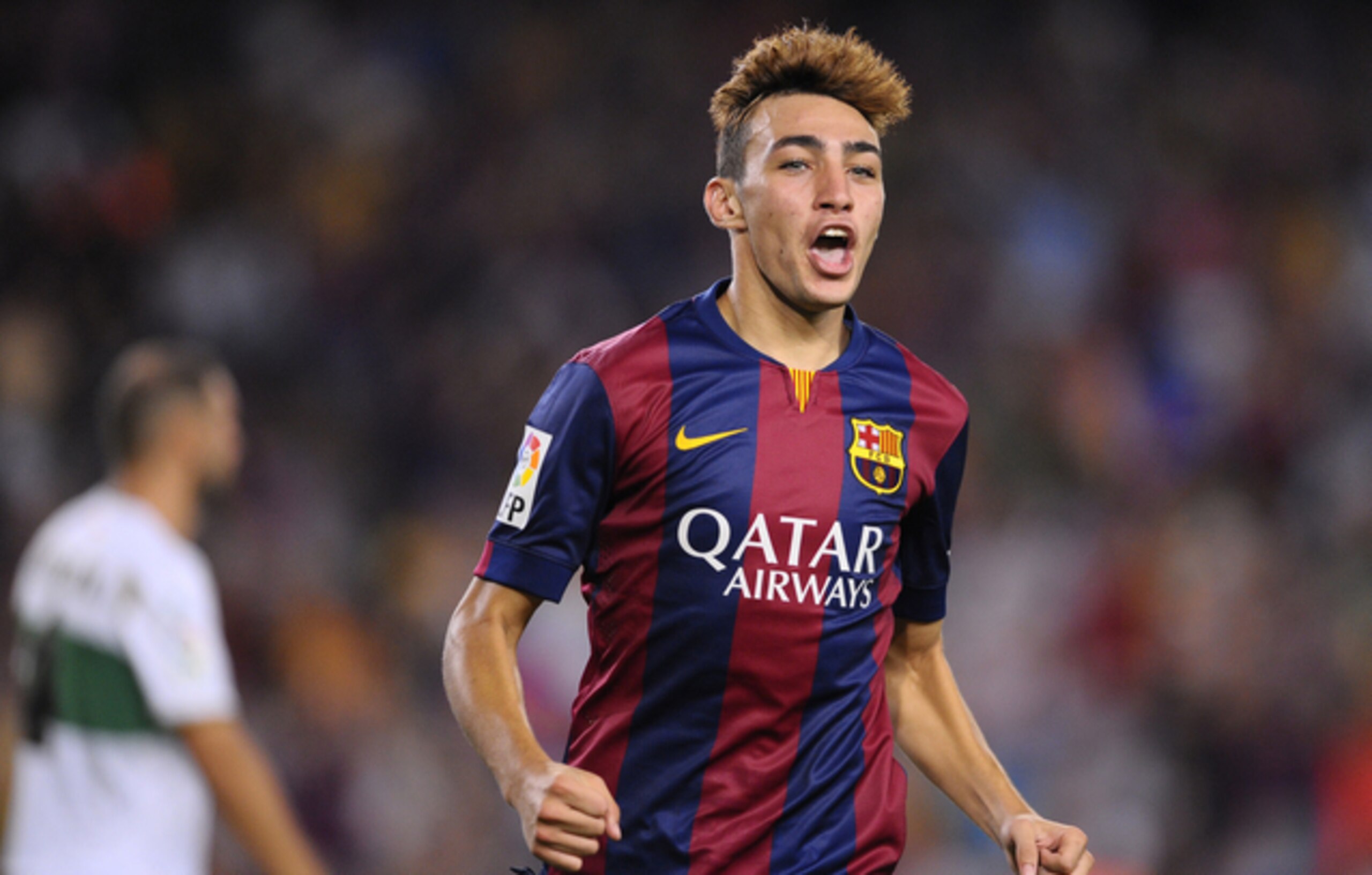 Munir El-Haddadi struck against Elche. Munir El-Haddadi struck against Elche.