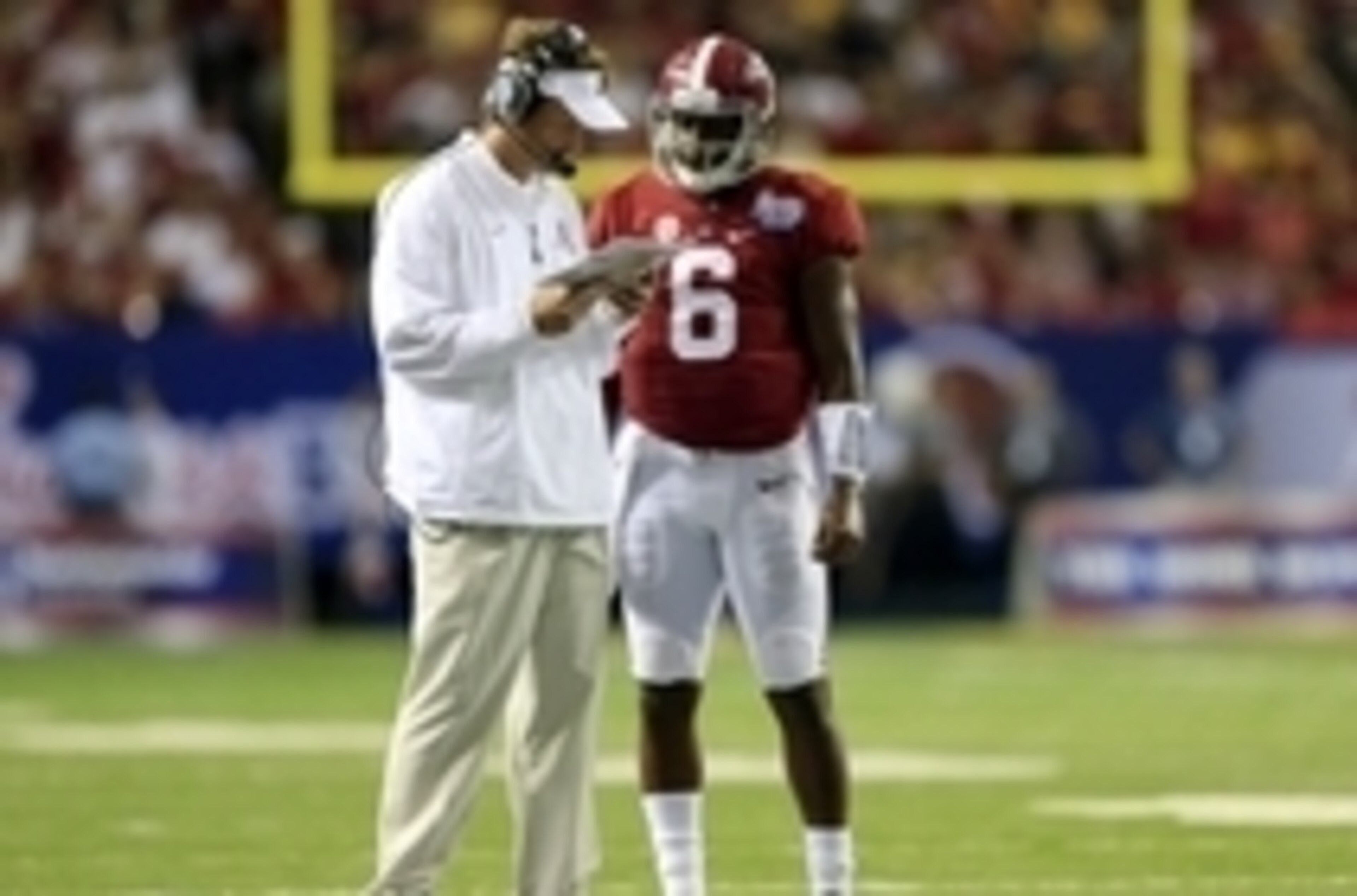 Alabama QB Blake Sims (right) and OC Lane Kiffin Alabama QB Blake Sims (right) and OC Lane Kiffin