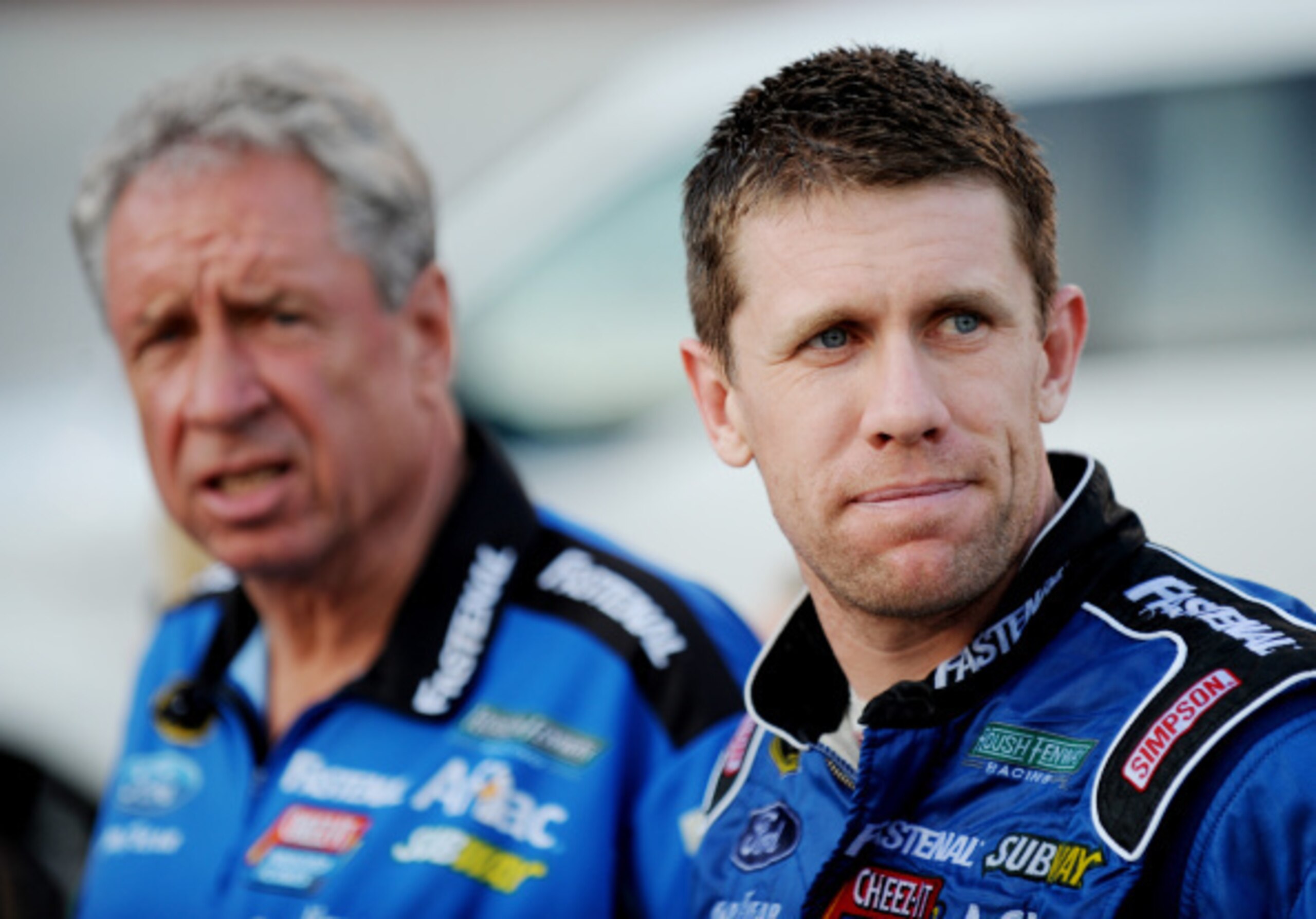 Crew chief Jimmy Fennig (left) hasn't been able to find enough speed in the No. 99 Ford for Carl Edwards (right) this season. Crew chief Jimmy Fennig (left) hasn't been able to find enough speed in the No. 99 Ford for Carl Edwards (right) this season.