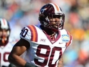 Virginia Tech defensive end Dadi Nicolas
