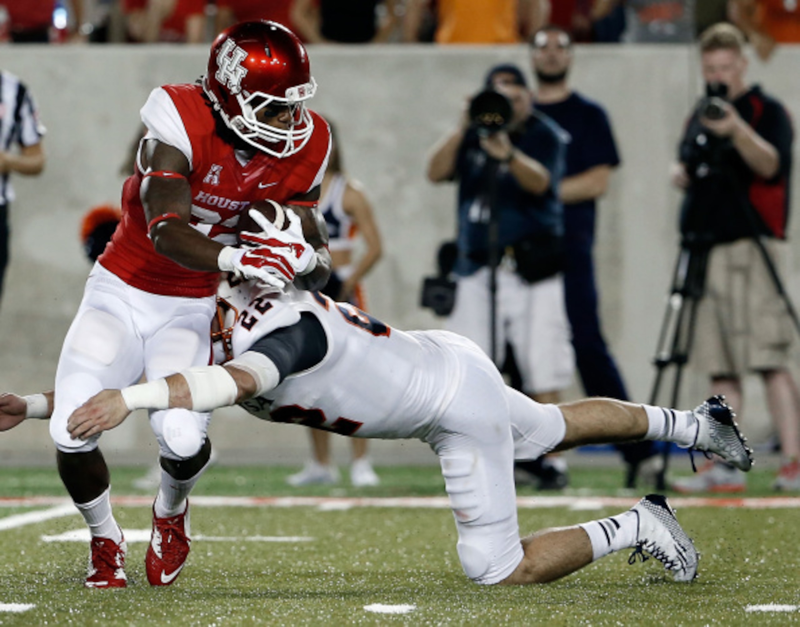 Houston had no room to run.
