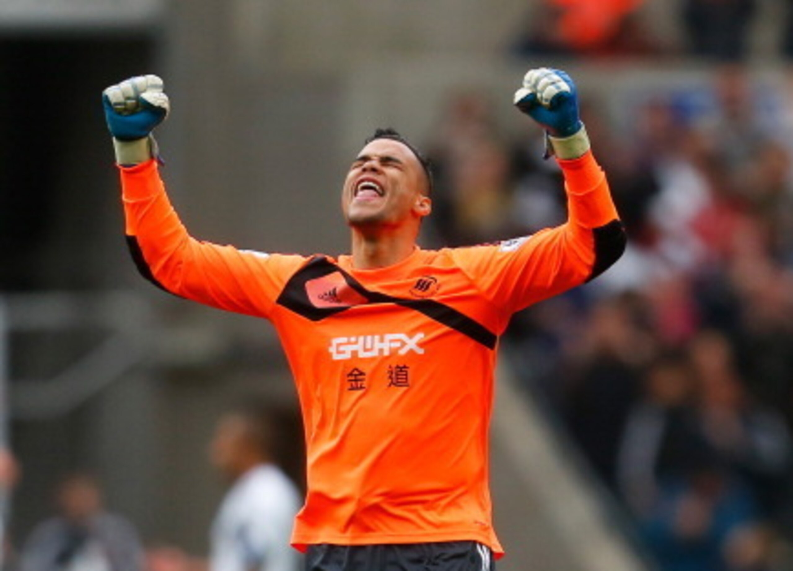 Vorm had plenty to celebrate during a successful spell with Swansea City. Vorm had plenty to celebrate during a successful spell with Swansea City.