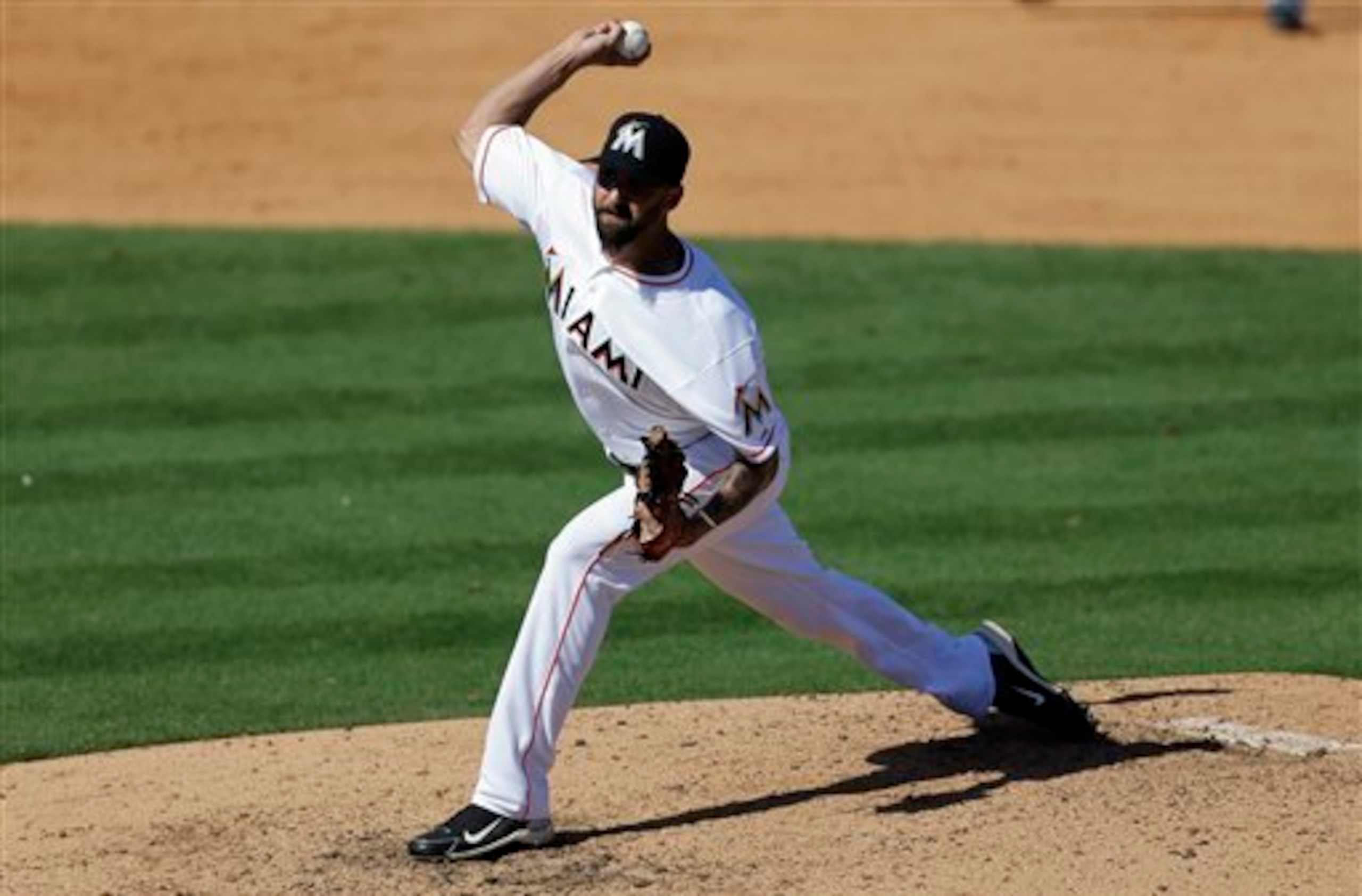 Roe, seen here in spring training for Miami, pitched 64 innings to a 3.66 this year for the Triple-A New Orleans Zephyrs.