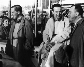 Luigi Fagioli (far right) at the 1935 Monaco Grand Prix.
