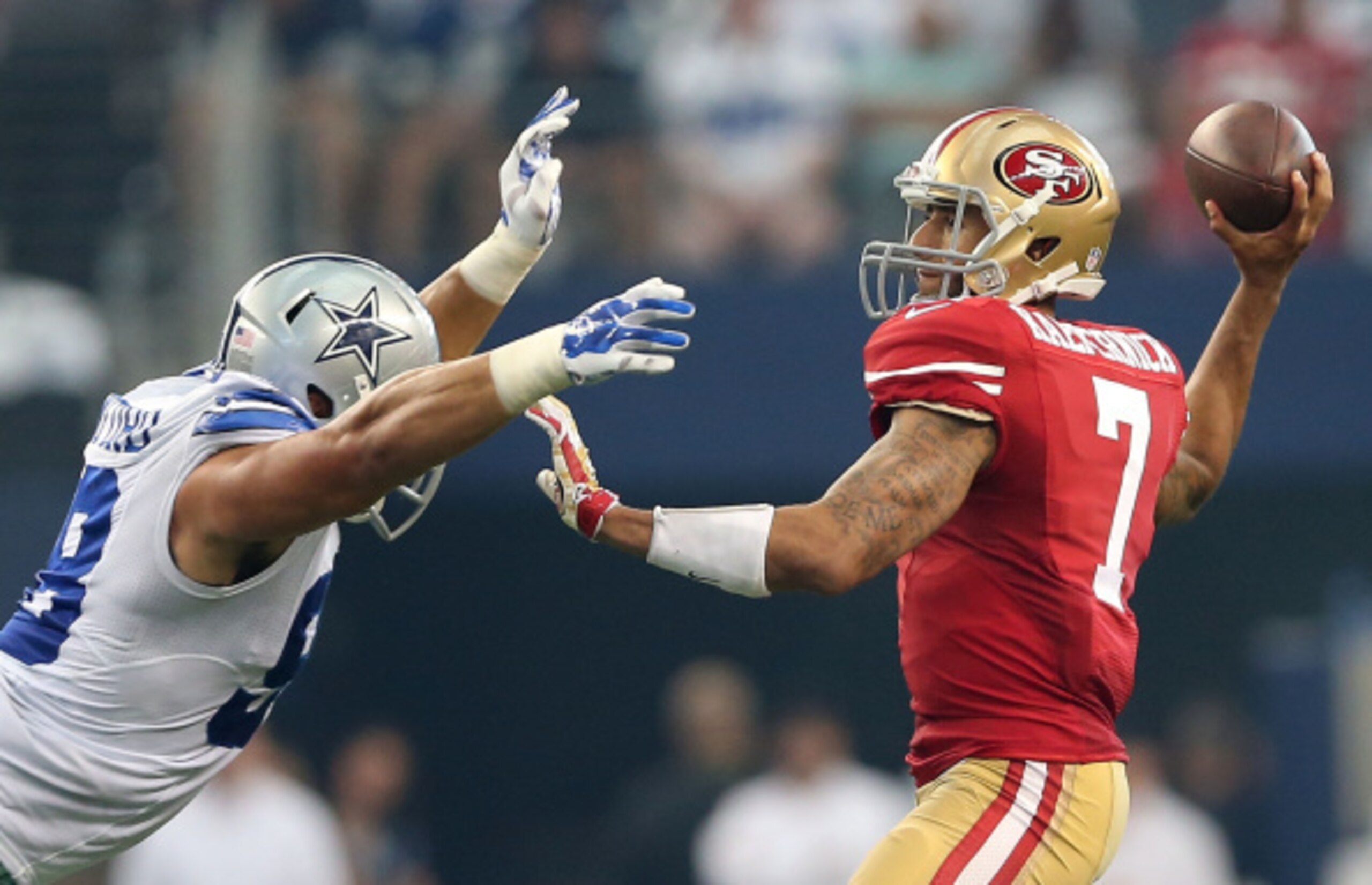 Colin Kaepernick felt the pressure early, but was able to deliver in Week 1.