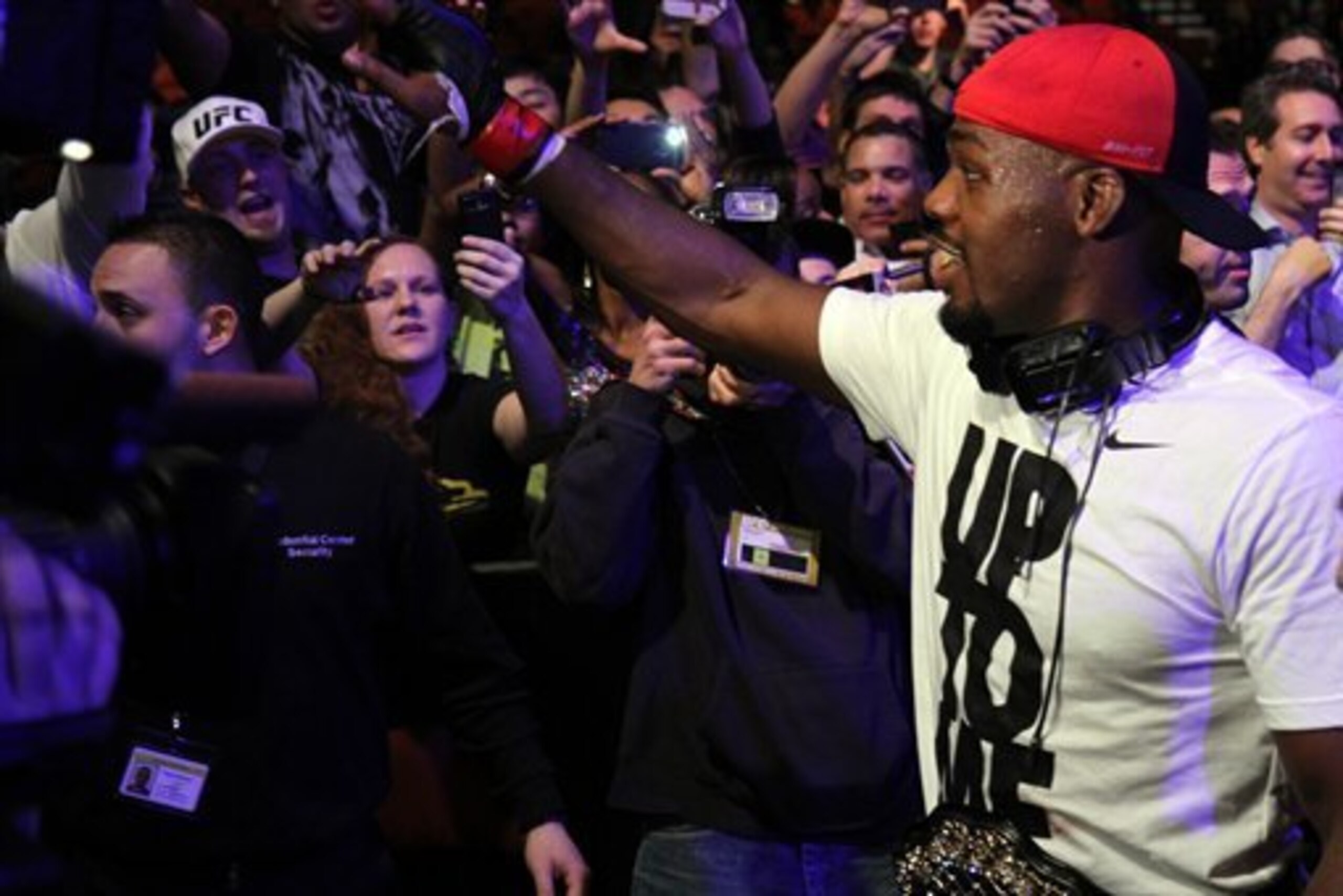 Jon Jones greets his public.