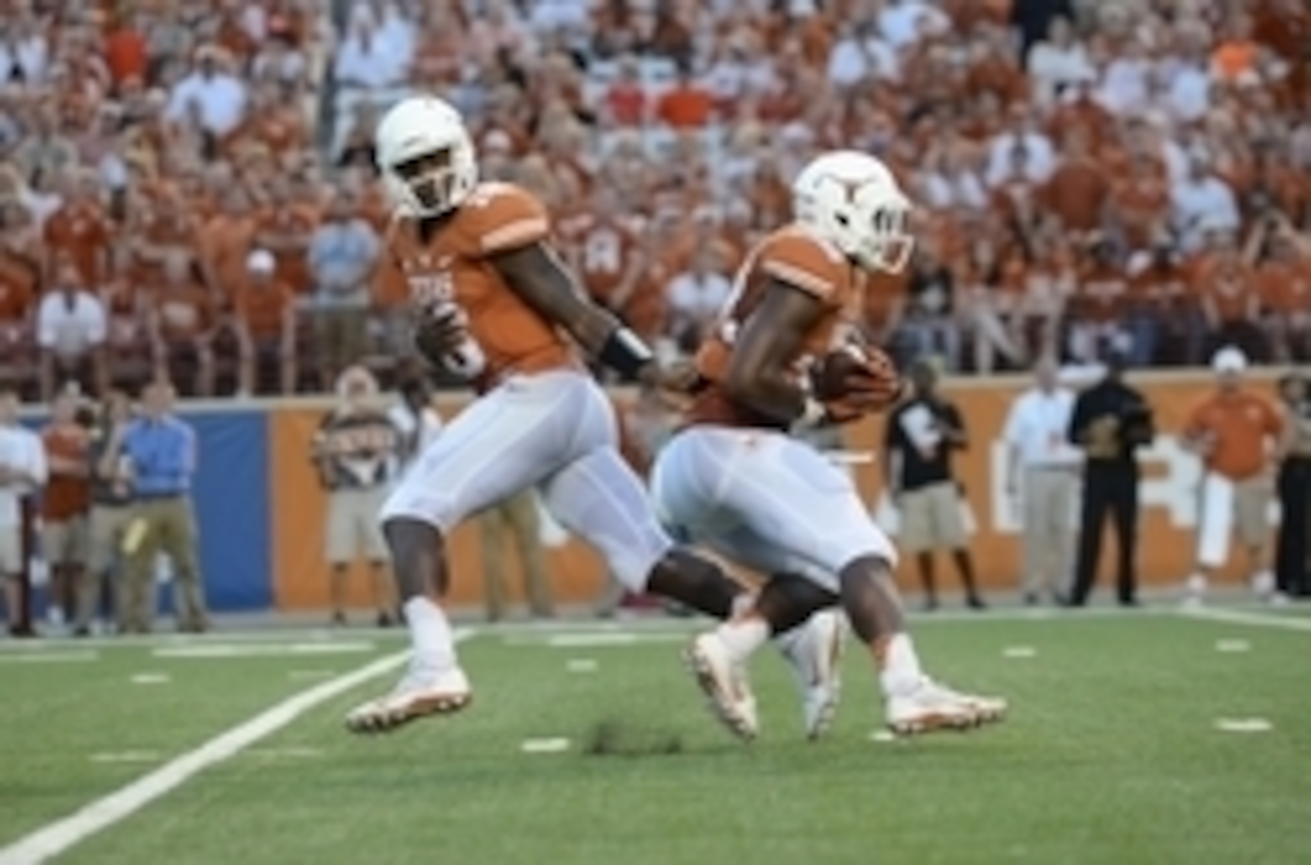 Texas' offensive line was never able to create room for the running backs.
