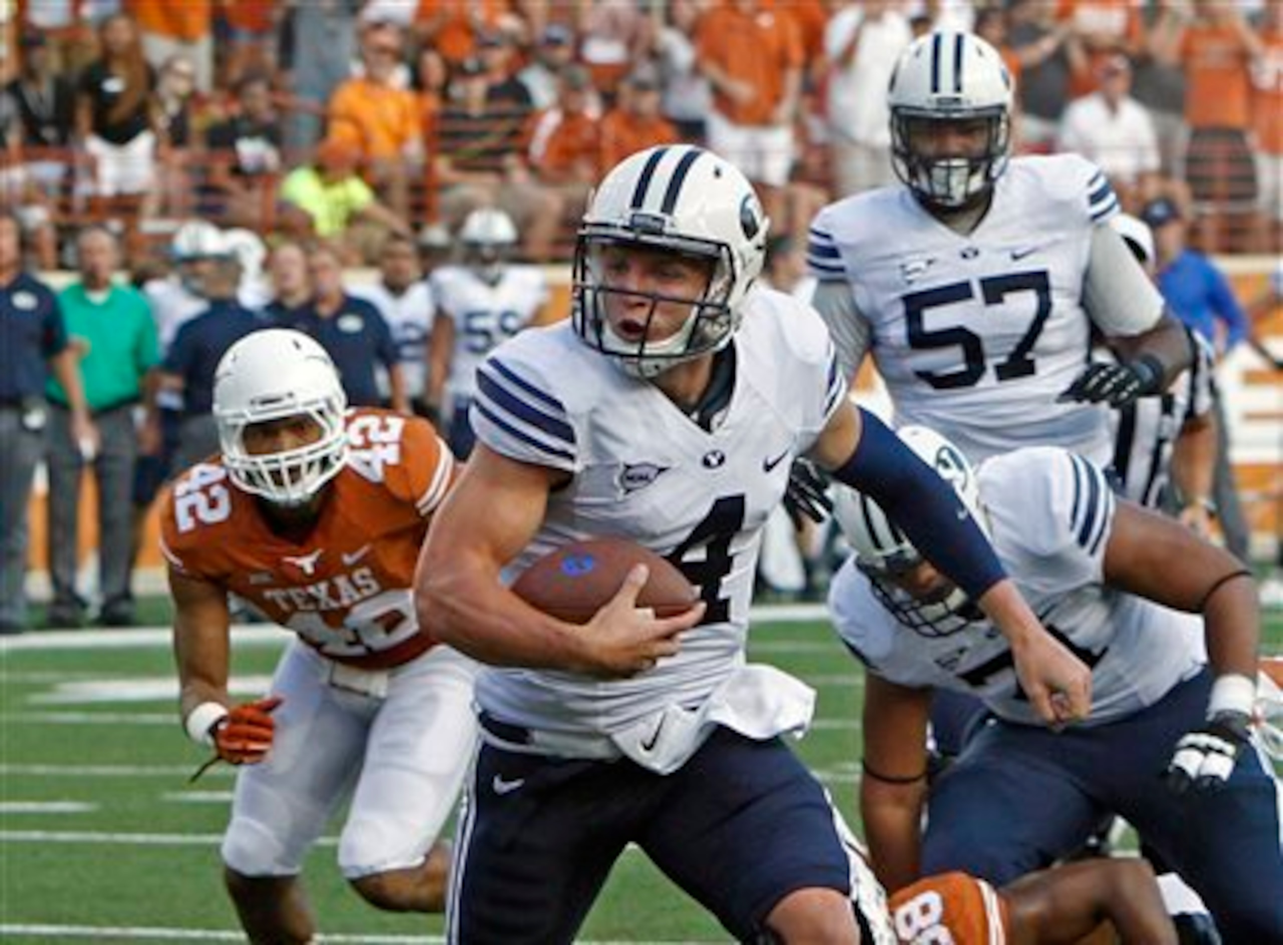 Dual-threat quarterback Taysom Hill makes BYU's offense go.