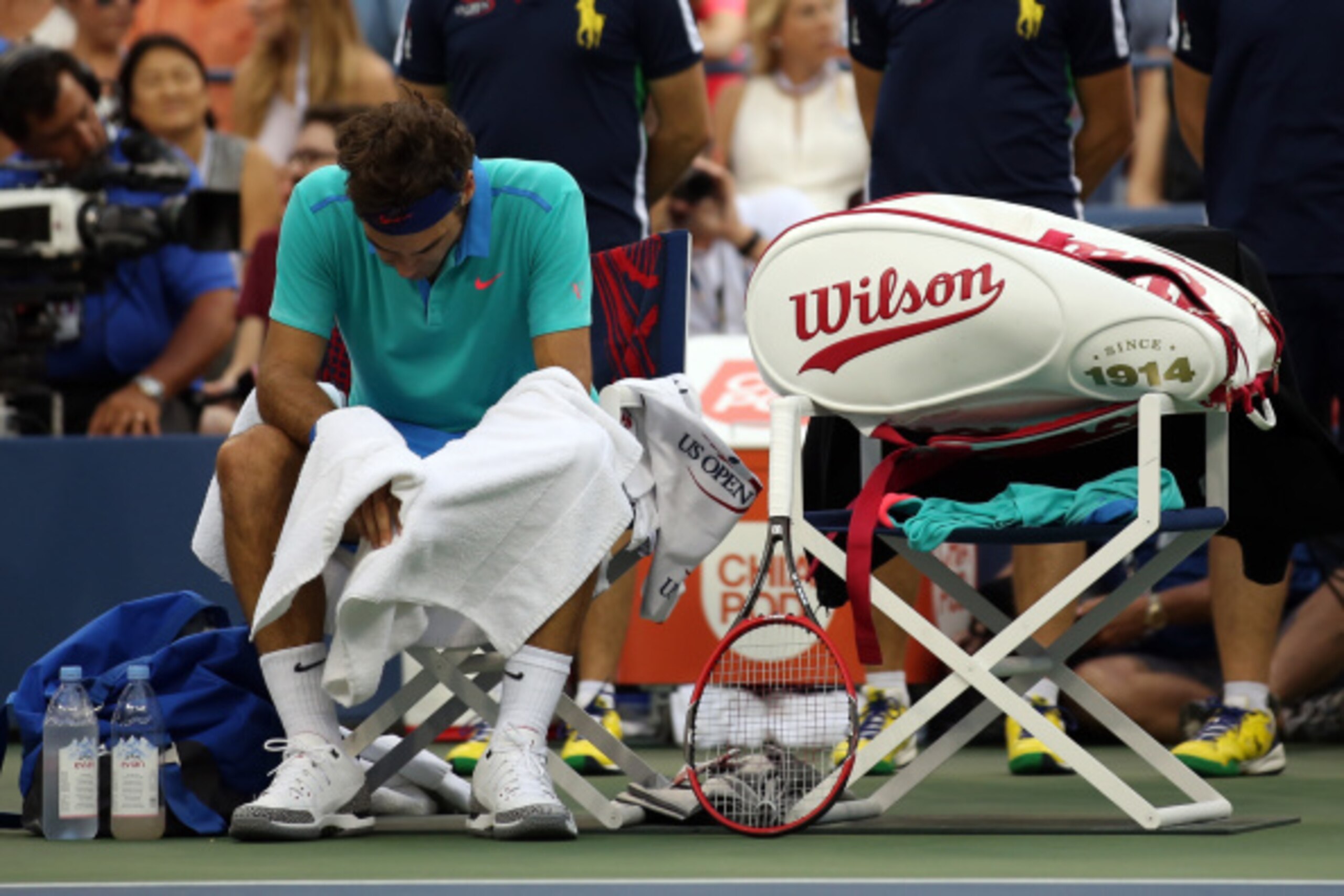 Roger Federer after his loss in the 2014 U.S. Open semifinals.