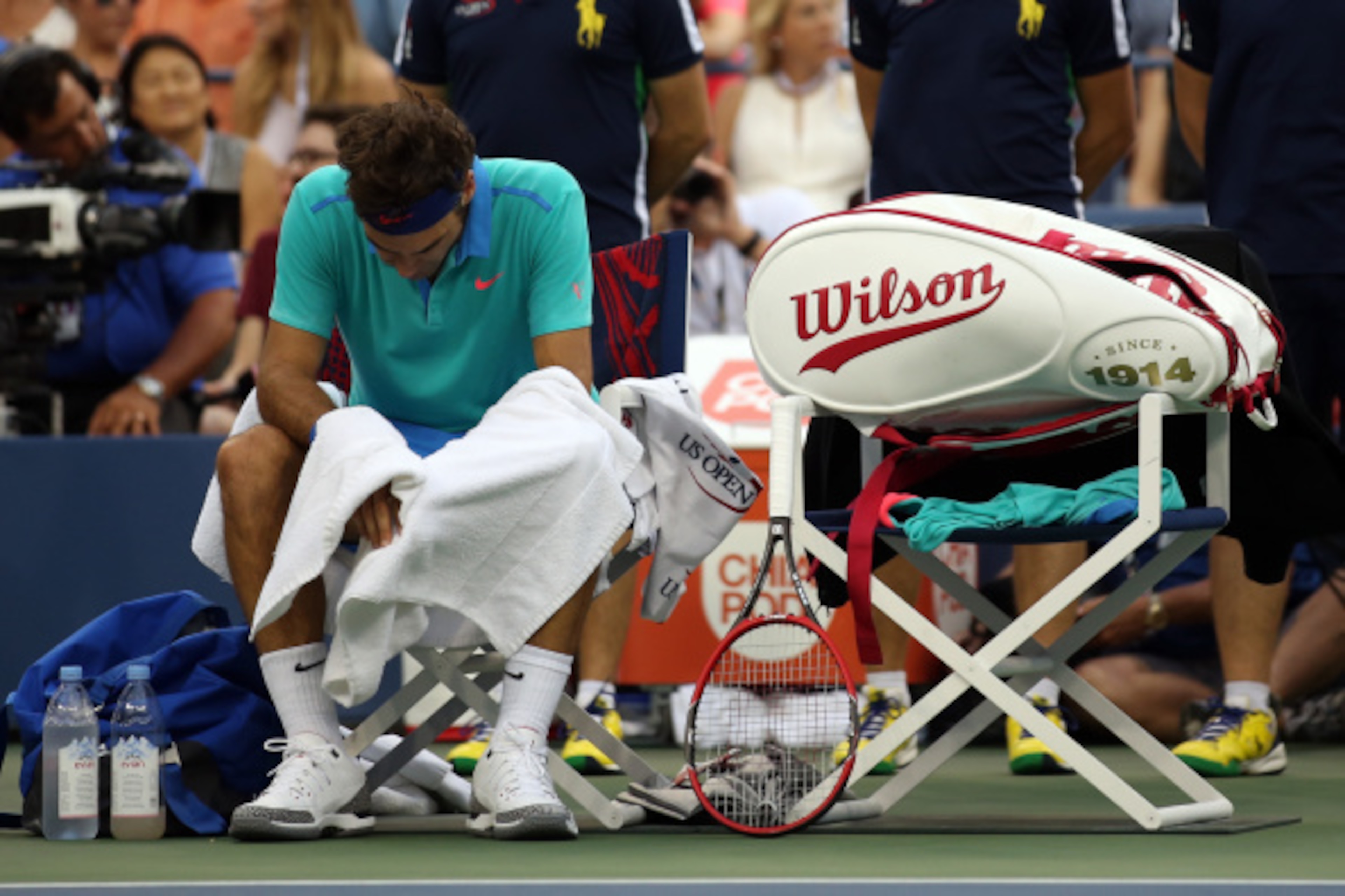 Roger Federer after his loss in the 2014 U.S. Open semifinals.