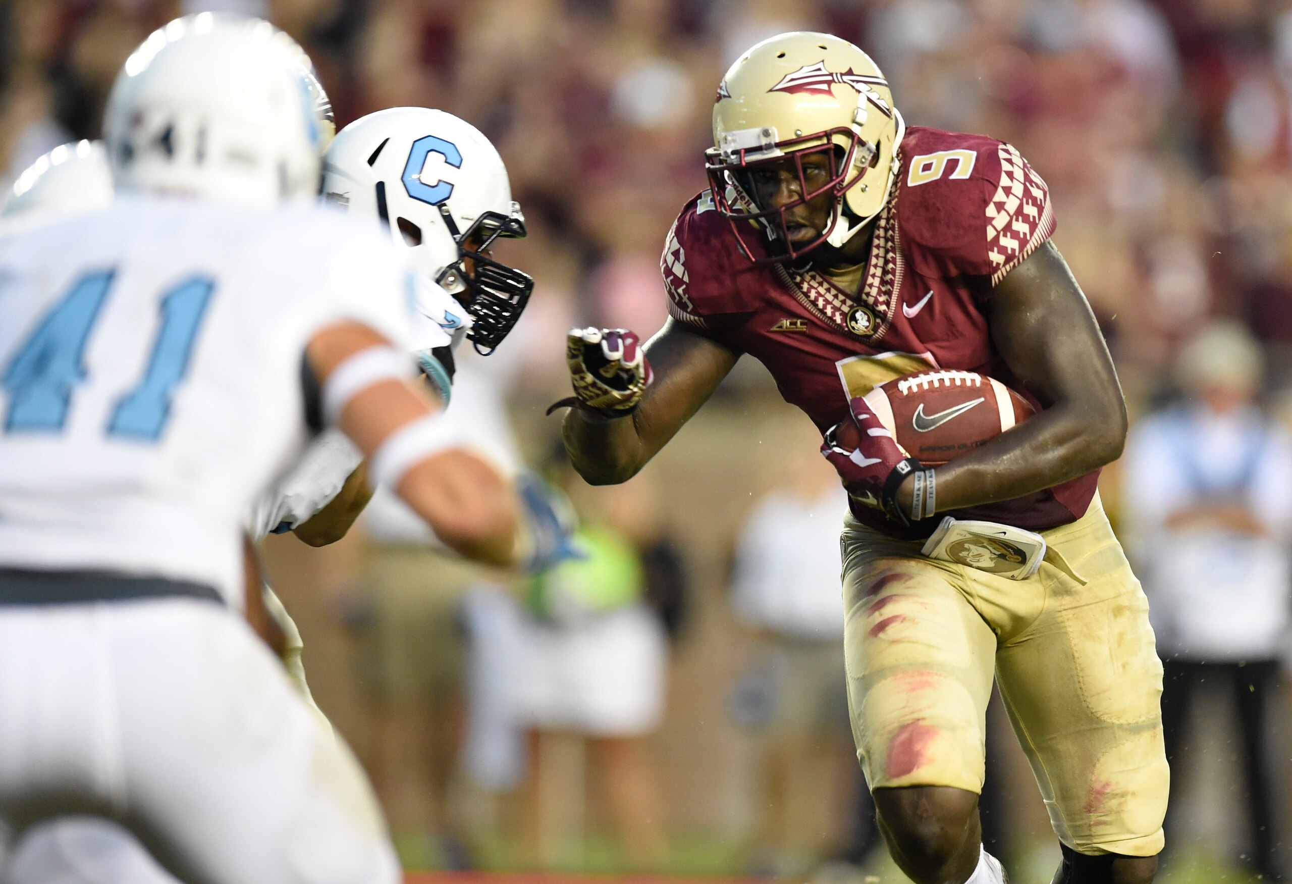 FSU needs to establish a strong running game vs. Clemson with Karlos Williams (9) and backups Mario Pender and Dalvin Cook. FSU needs to establish a strong running game vs. Clemson with Karlos Williams (9) and backups Mario Pender and Dalvin Cook.
