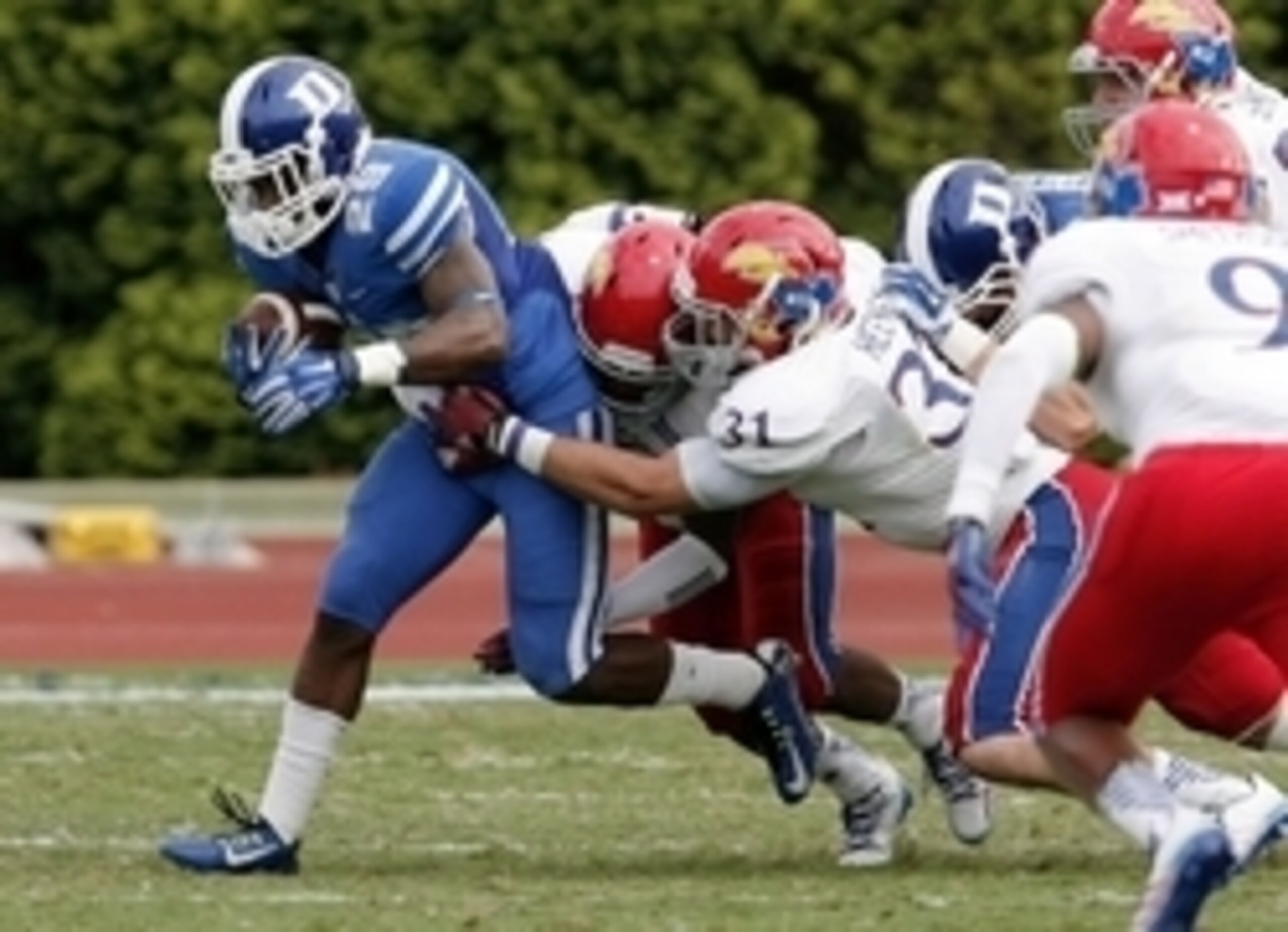 Duke freshman Shaun Wilson ran all over Kansas Saturday.