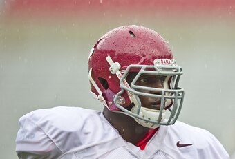 Cam Robinson is doing a rare thing: he's starting at left tackle at Alabama as a true freshman.