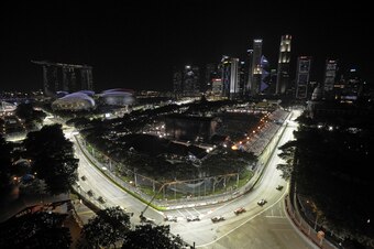 Racing under the lights.