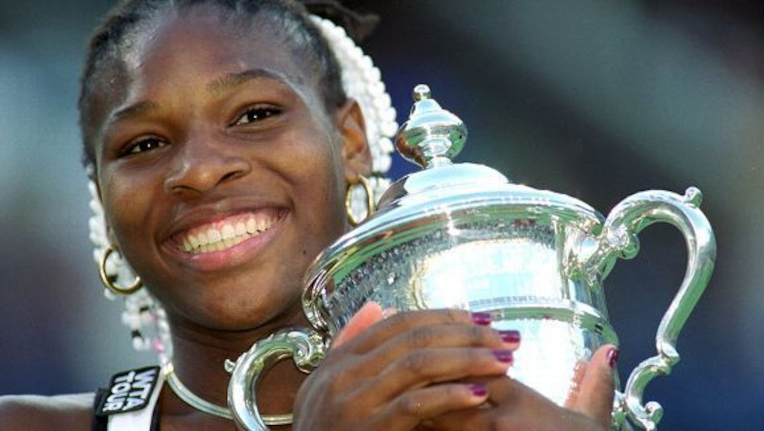 Serena with her first title, the U.S. Open, in 1999
