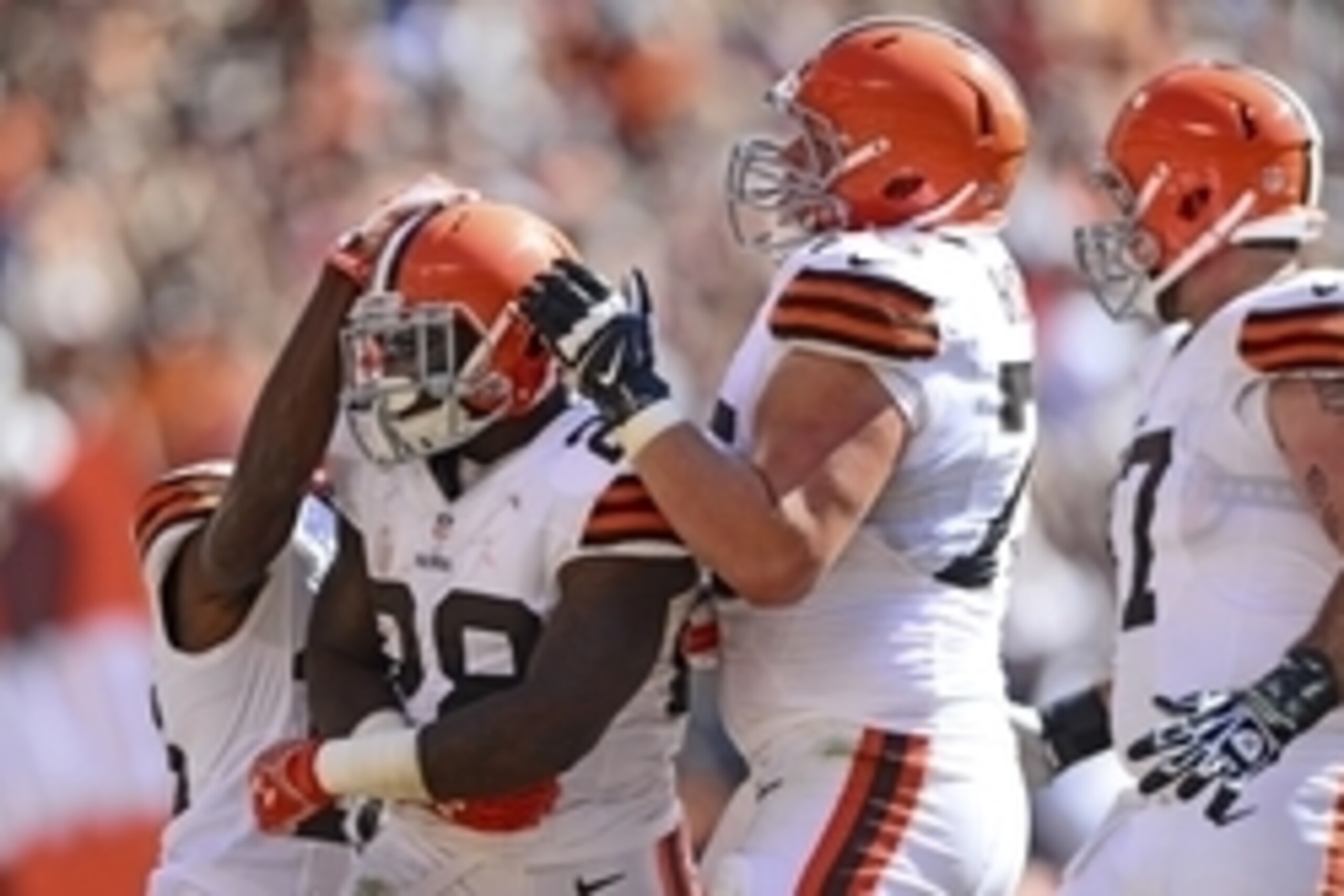 Terrance West (No. 28) and Joel Bitonio (No. 75) have been among the NFL's most oustanding rookies through two weeks.