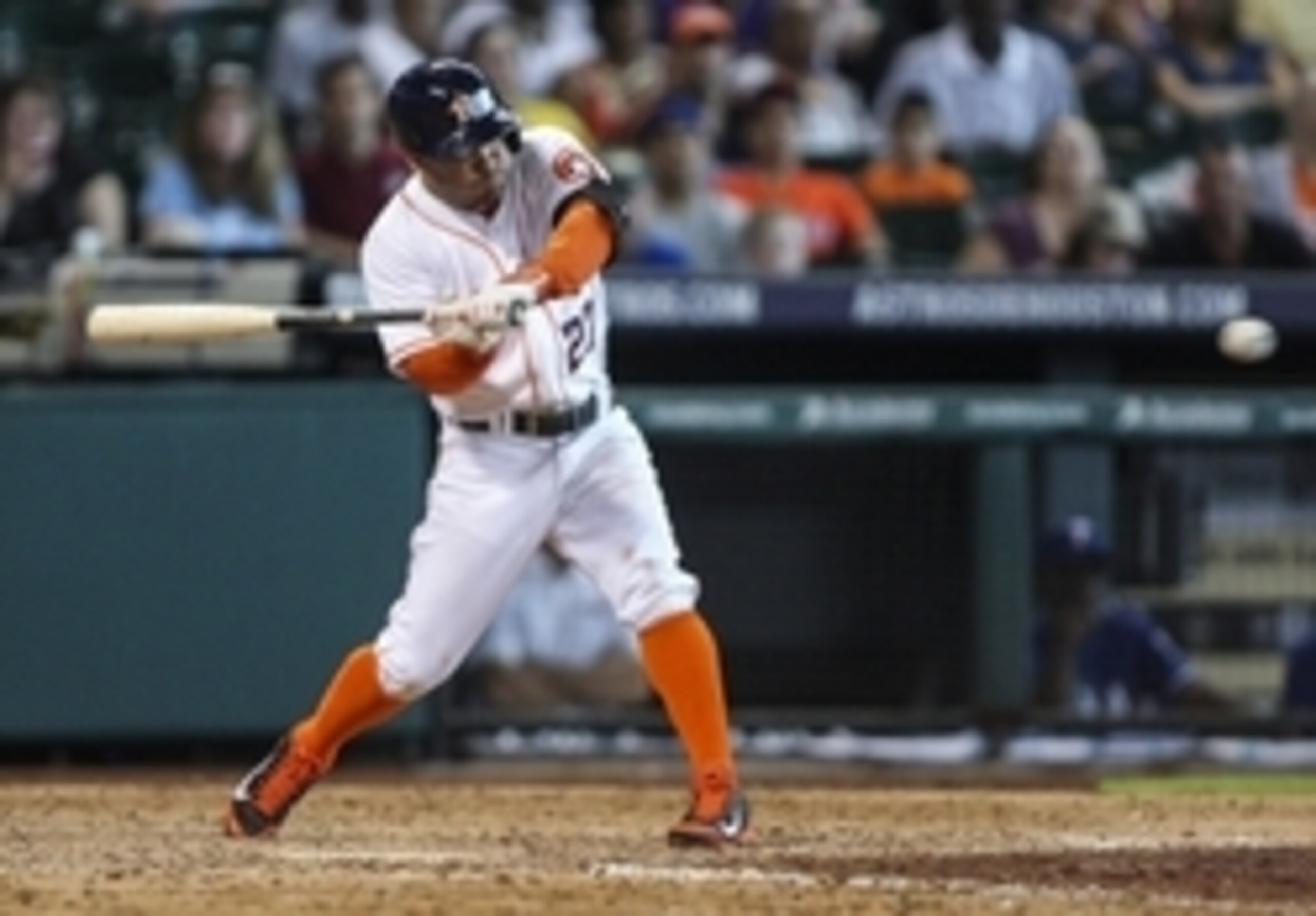 Jose Altuve broke Craig Biggio's club record for hits in 2014.