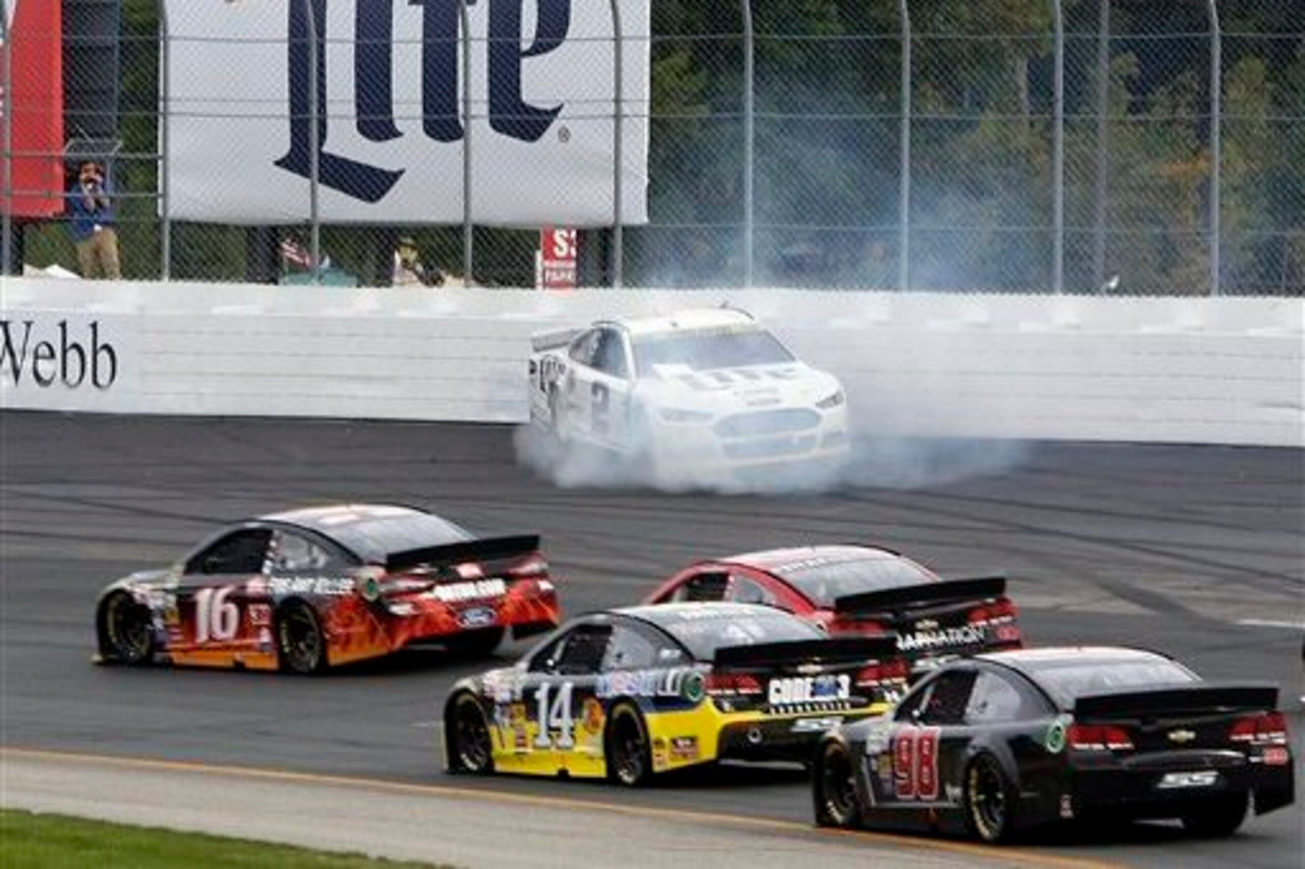 At one point in last Sunday's race at New Hampshire, Brad Keselowski was pointed in the wrong direction in his No. 2 Ford.