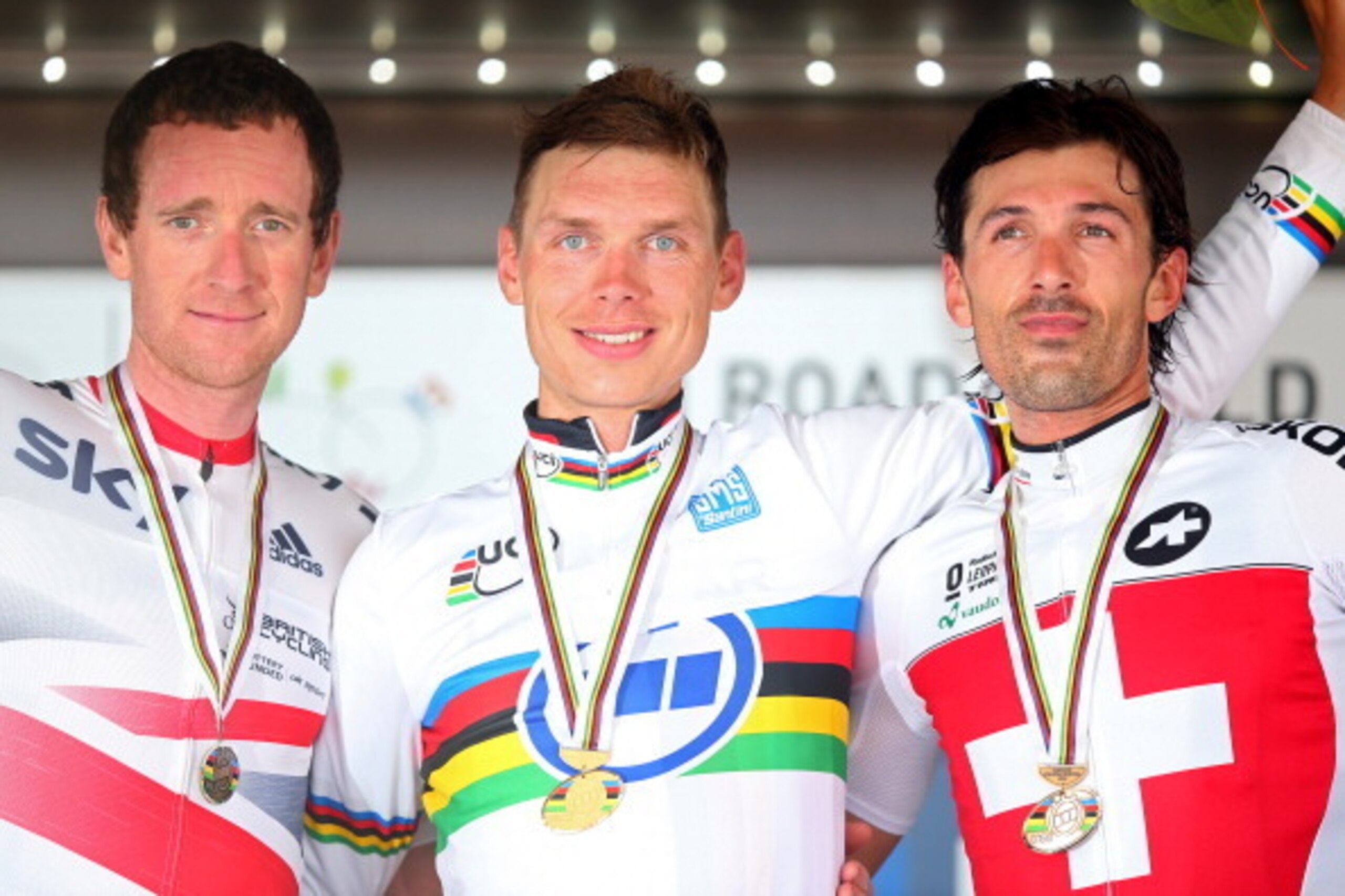 Fabian Cancellara (right) has long been a fixture on the podium in the time trial discipline at the World Championships.