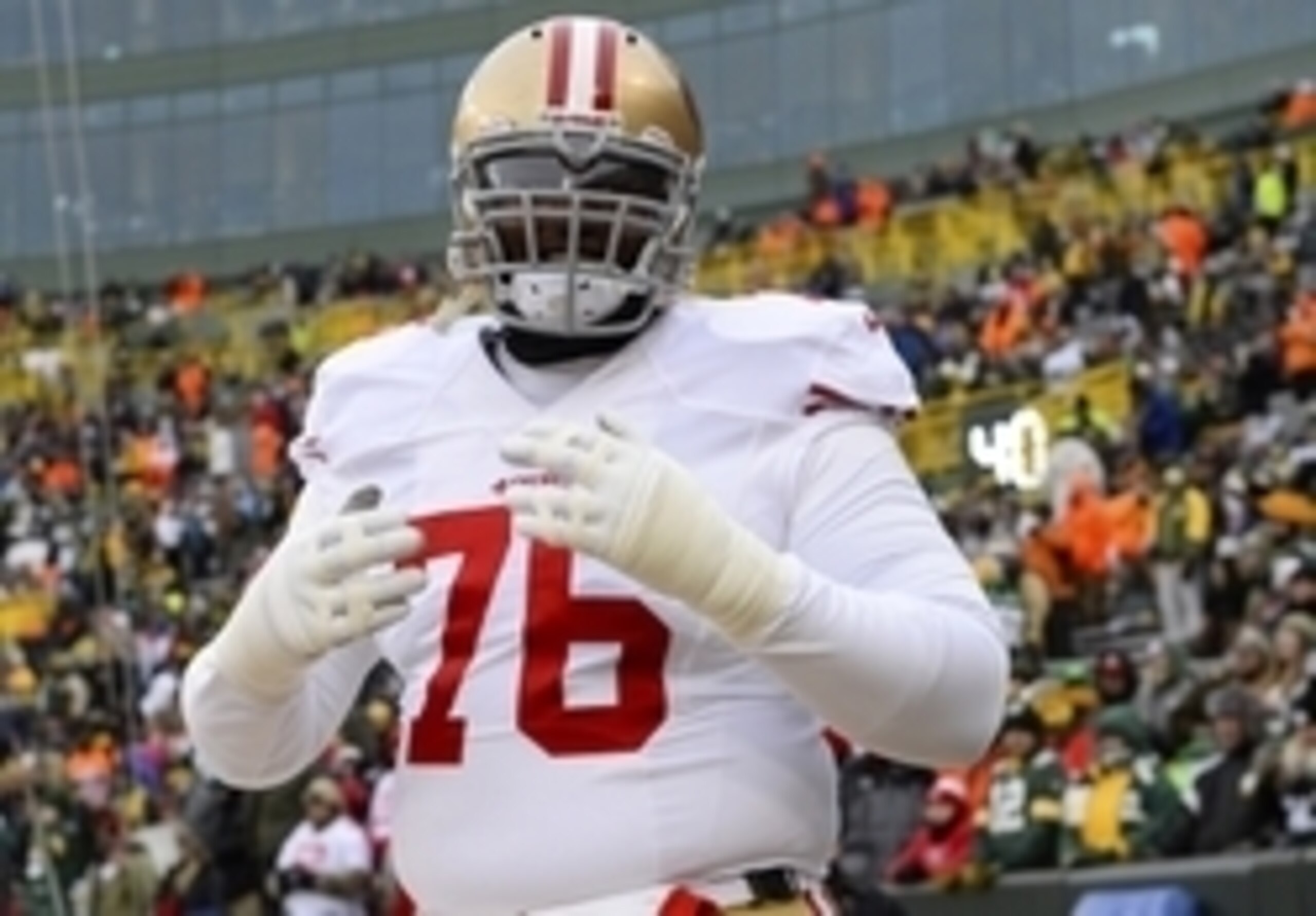 Right tackle Anthony Davis (No. 76) seems primed and ready for Week 4 action.