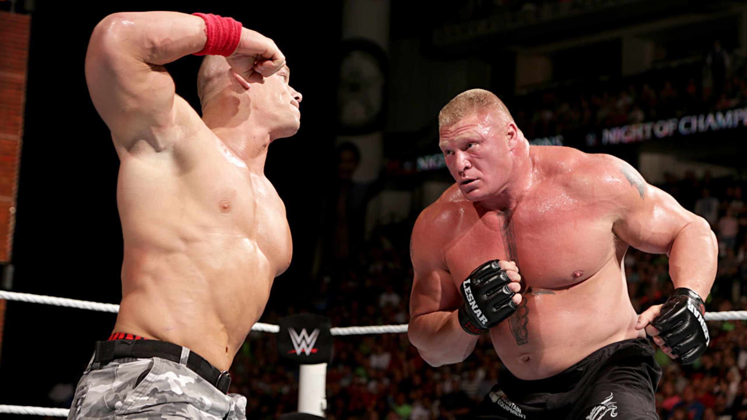 John Cena battles Brock Lesnar.