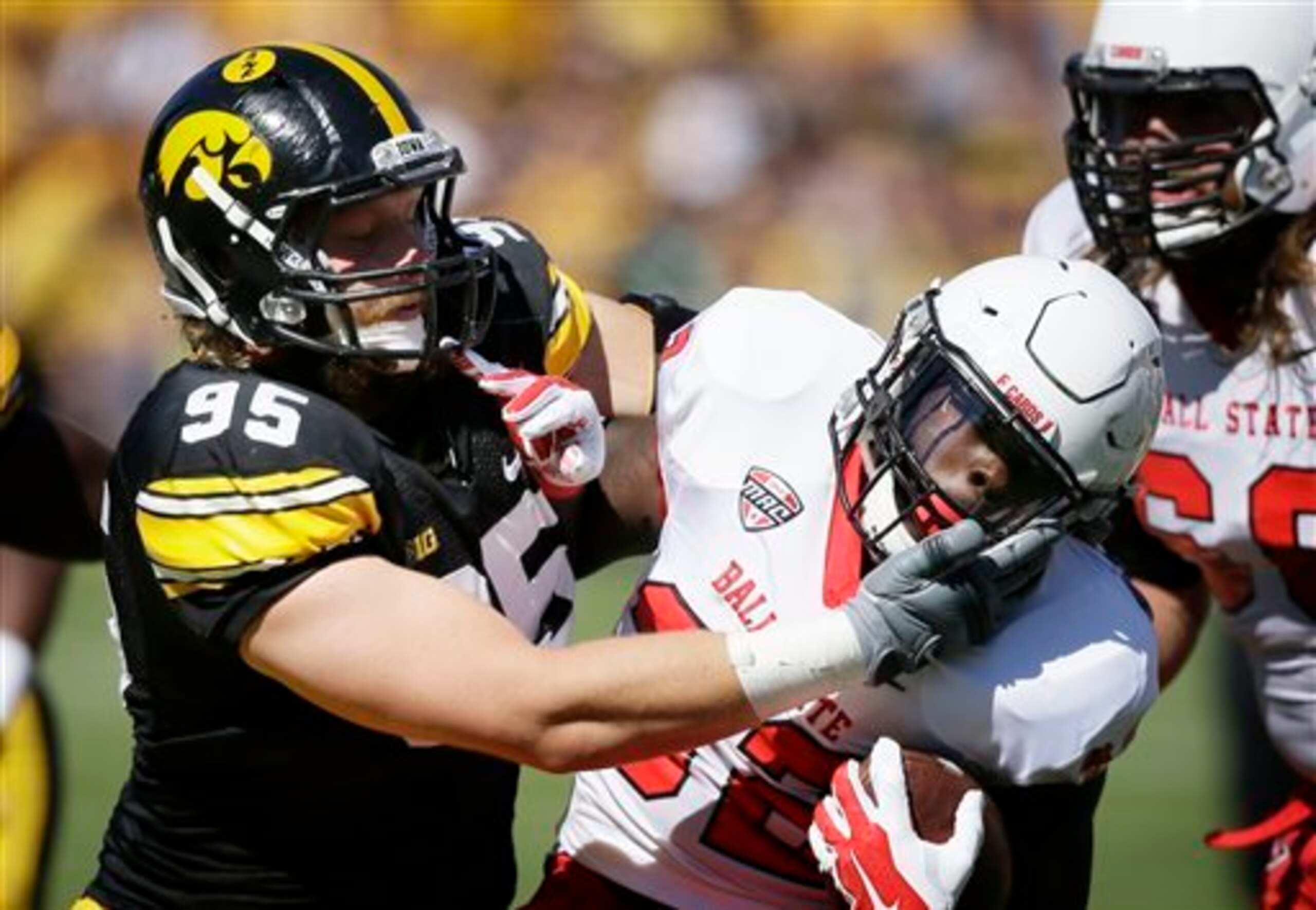 Iowa defensive end Drew Ott has been impressive and productive thus far.