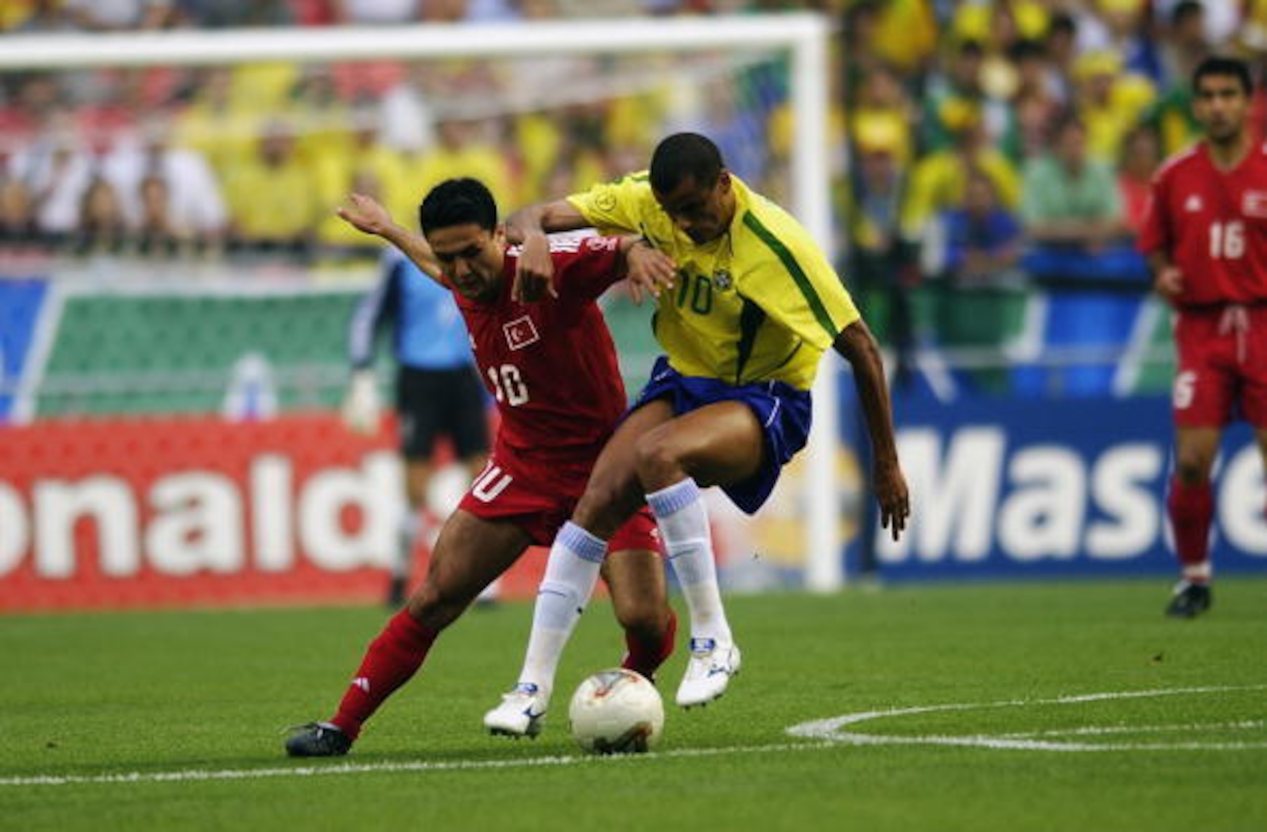 Rivaldo gets involved during the World Cup that he made his own