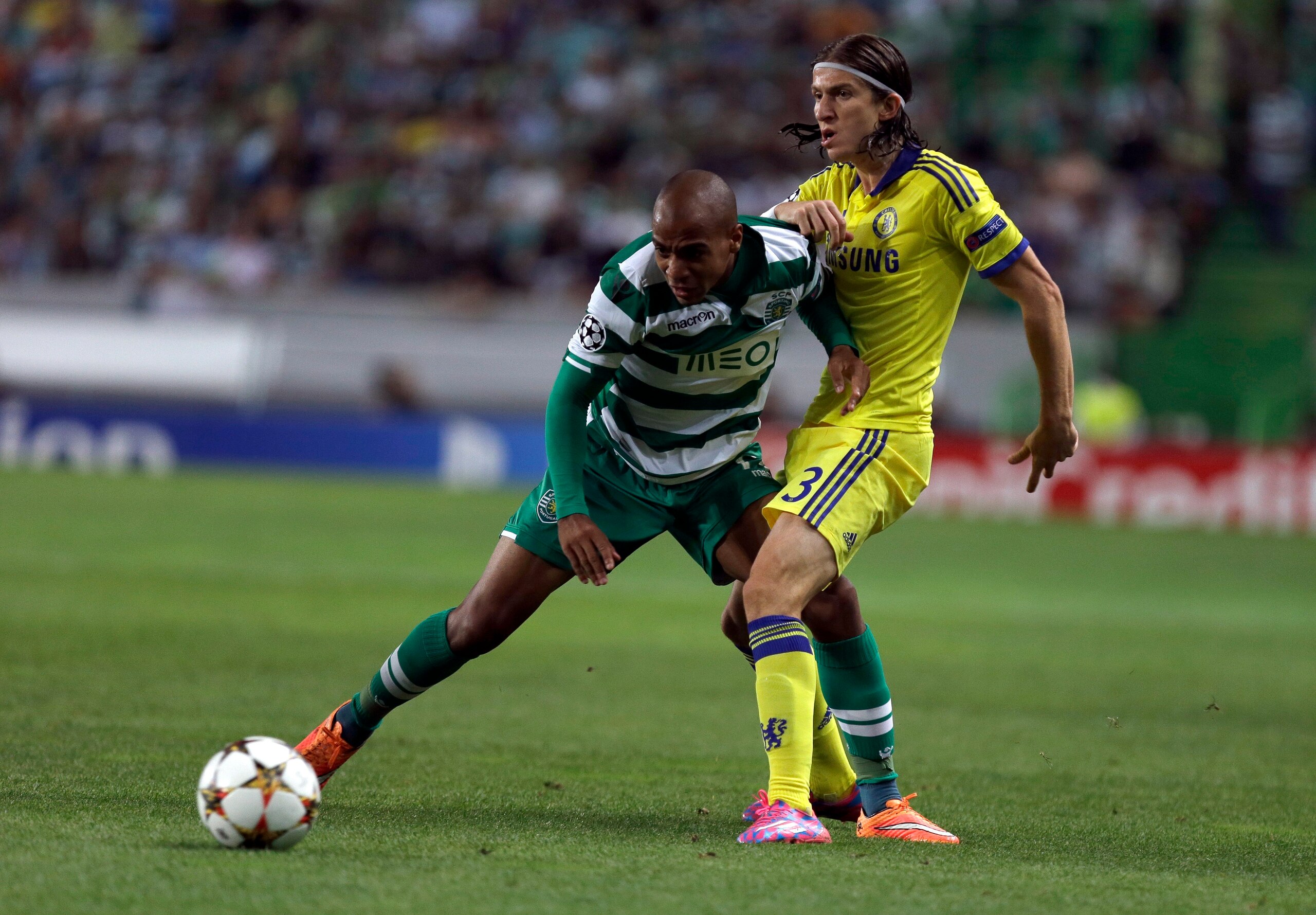 Filipe Luis looked a little off the pace for Chelsea against Sporting.