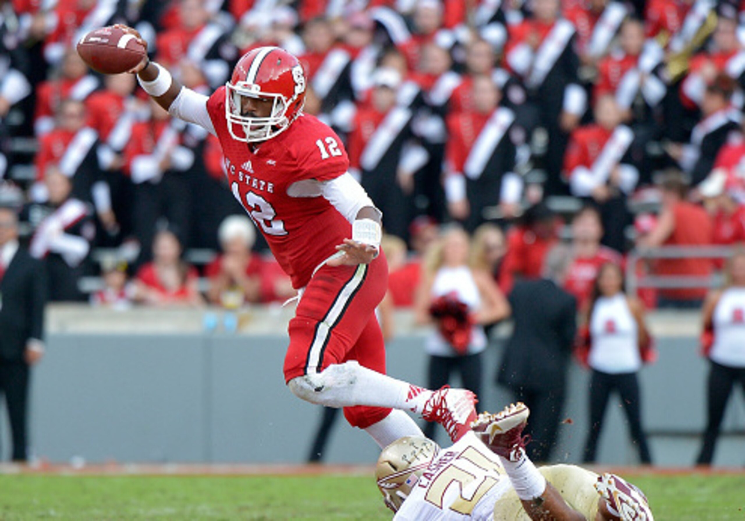 Jacoby Brissett can extend plays by scrambling outside of the pocket.