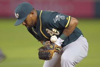 Alberto Callaspo and the A's muffed a chance to regain the AL West lead against the Angels.