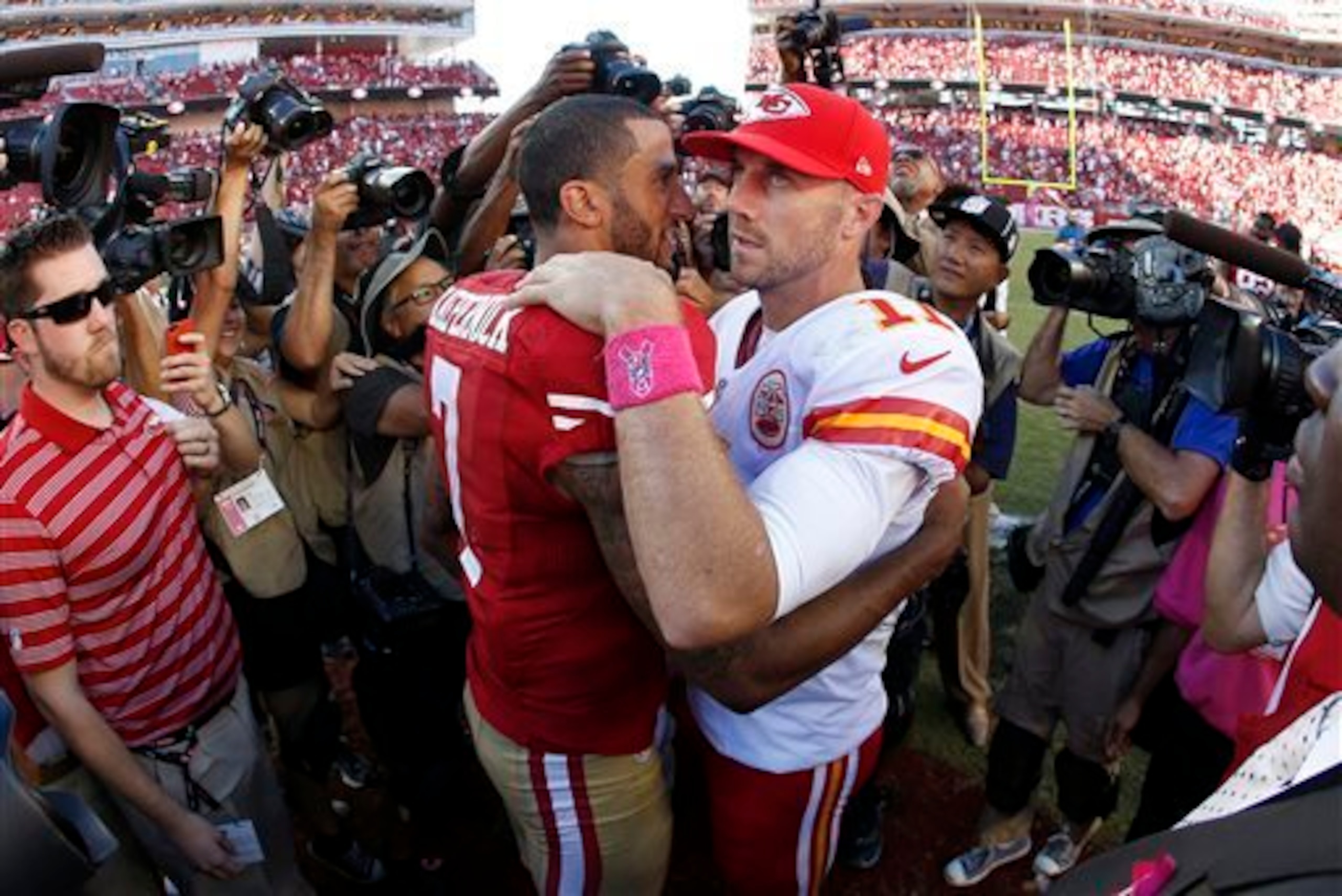 The reunion game between Colin Kaepernick and Alex Smith turned out to be a hard-fought matchup between two tough opponents.