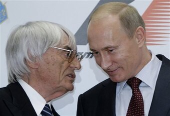 Bernie Ecclestone and Vladimir Putin