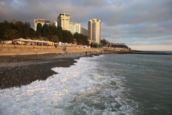 The beach in Sochi.