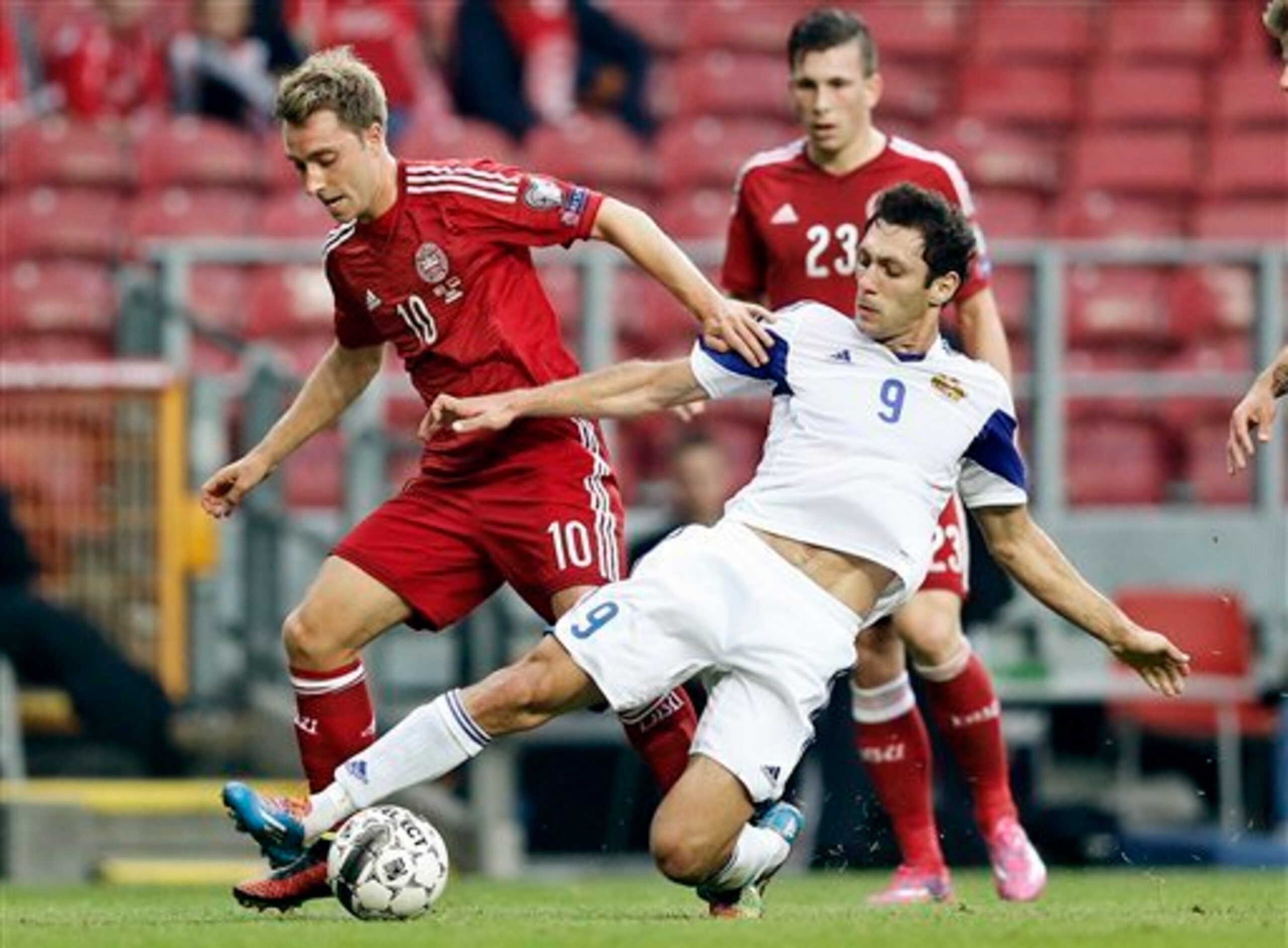 Christian Eriksen in action for Denmark against Armenia last month. Christian Eriksen in action for Denmark against Armenia last month.