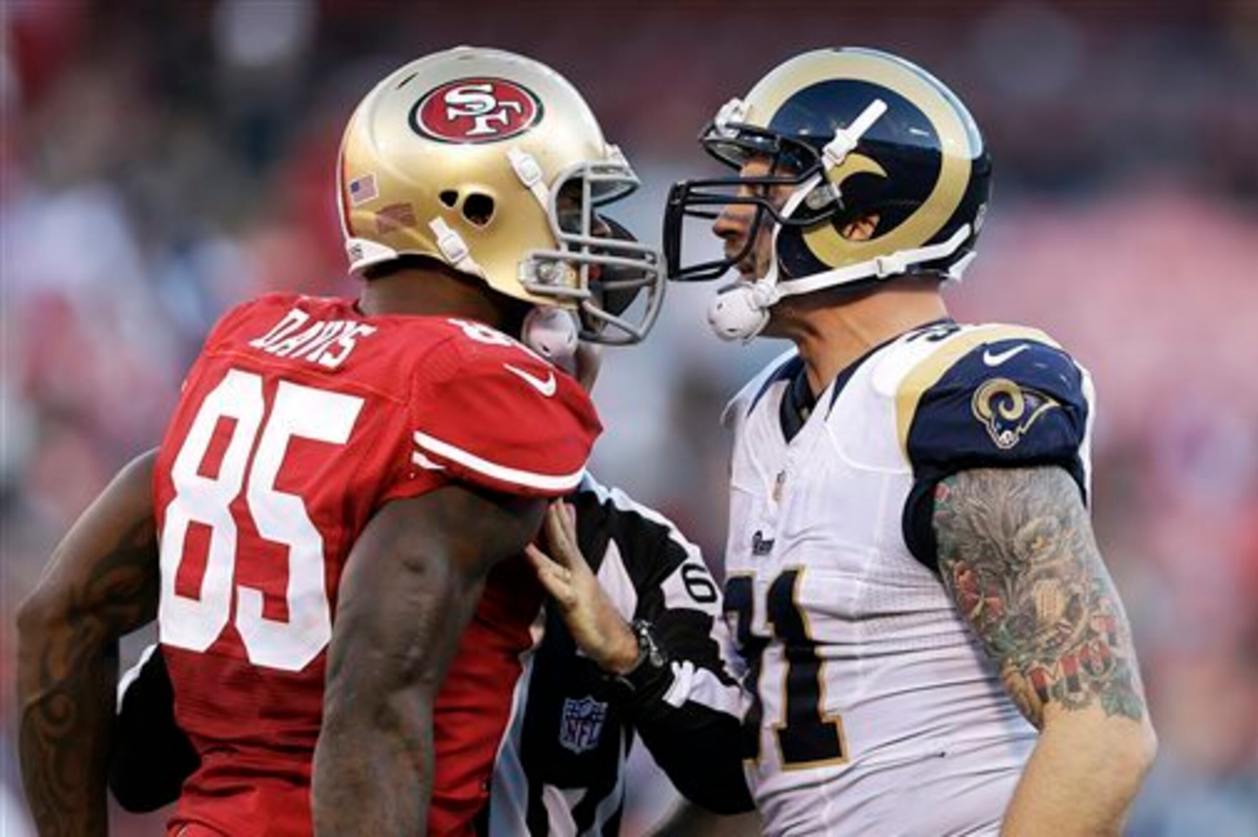 Vernon Davis and the 49ers square off against the St. Louis Rams in Week 6.