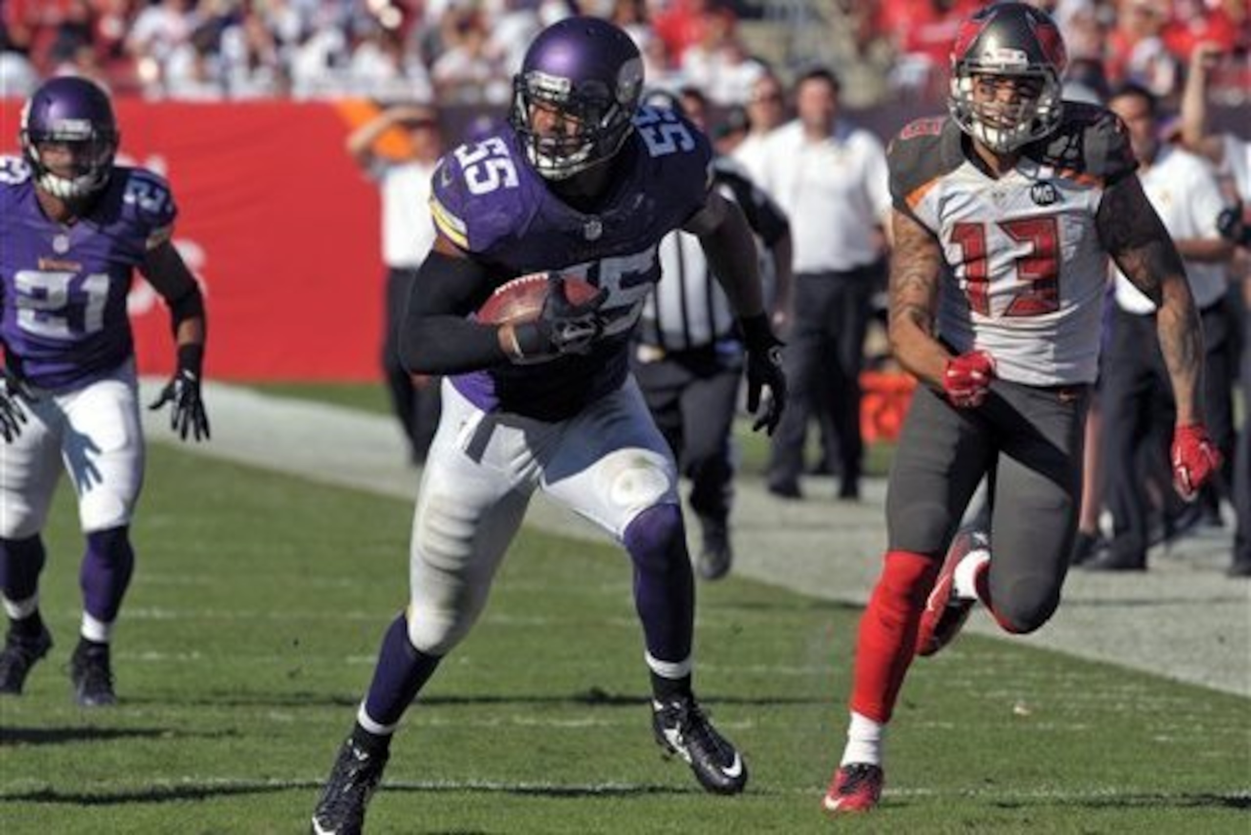 Already ranked as one of the NFL's top rookies, Anthony Barr moves up this week after a game-winning touchdown at Tampa Bay. Already ranked as one of the NFL's top rookies, Anthony Barr moves up this week after a game-winning touchdown at Tampa Bay.