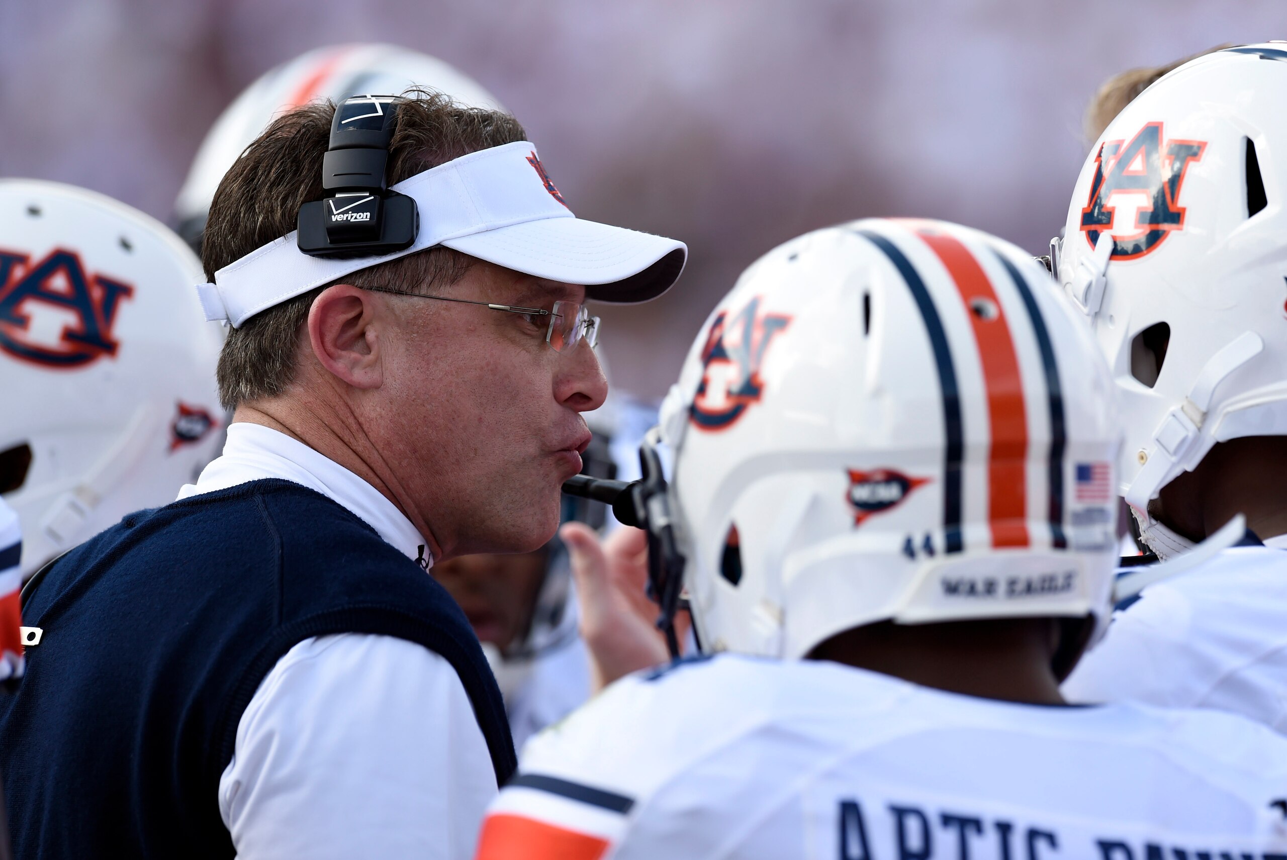 Auburn HC Gus Malzahn and RB Cameron Artis-Payne