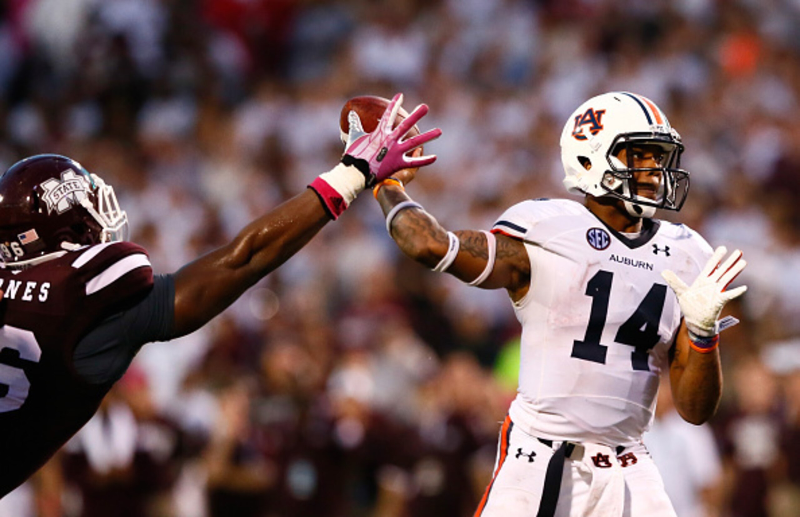 Auburn QB Nick Marshall and Mississippi State DT Chris Jones