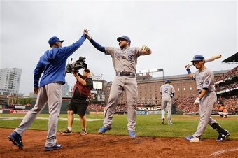 In October so far, the Royals' Mike Moustakas has hit more than a quarter of his homers from the regular season.