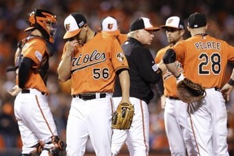 Darren O'Day picked up the loss that put the Orioles down 0-2 after two games in Baltimore.