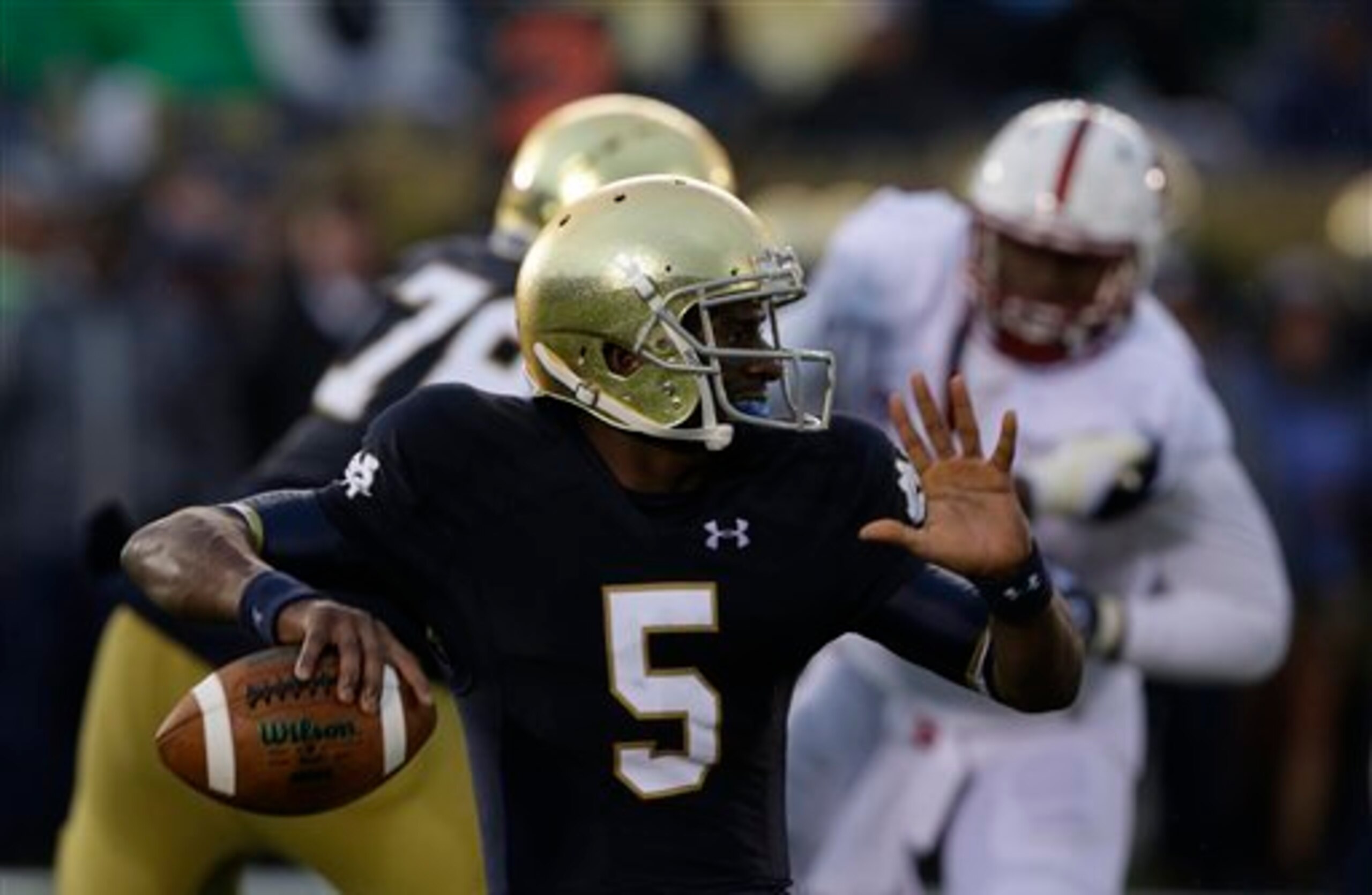 Notre Dame QB Everett Golson is an excellent two-way playmaker. Notre Dame QB Everett Golson is an excellent two-way playmaker.