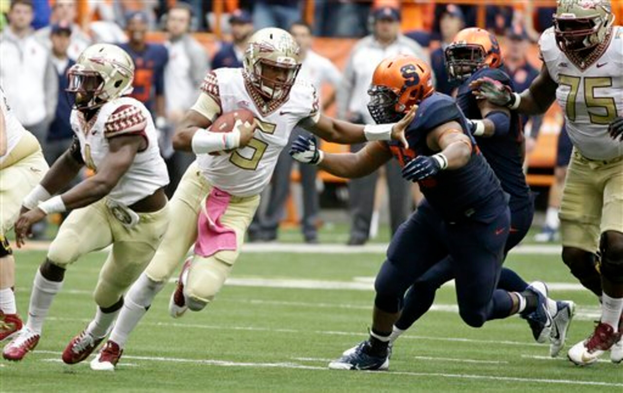 Florida State quarterback Jameis Winston remains among college football's top players. Florida State quarterback Jameis Winston remains among college football's top players.