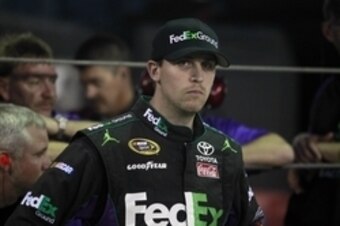 Denny Hamlin was all business at Charlotte and will need to be again at Talladega.